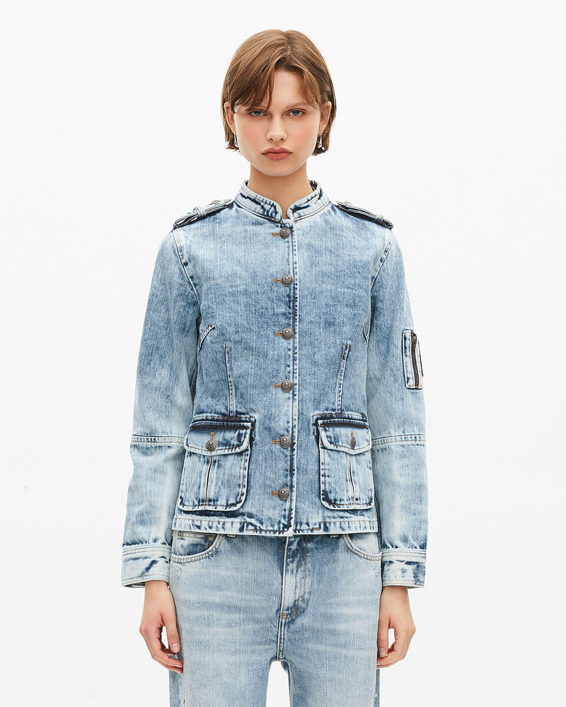 OFFICER-STYLE JACKET IN DENIM 4