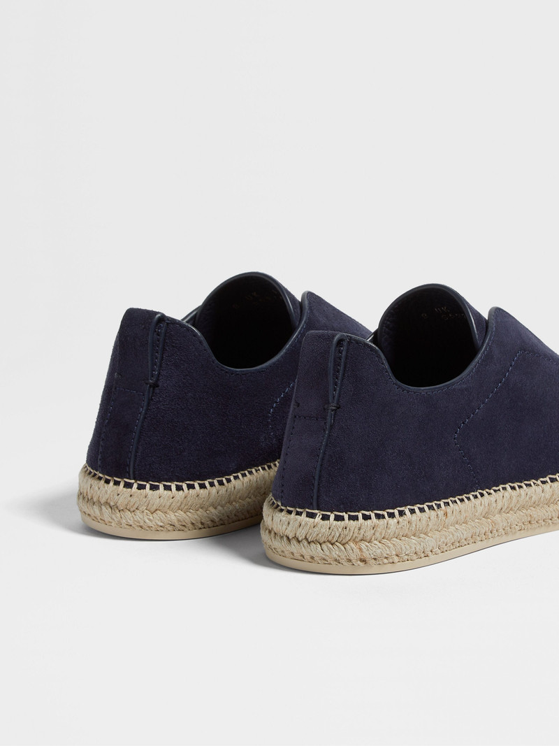 ZEGNA DARK BLUE SUEDE TRIPLE STITCH™ ESPADRILLES outlook