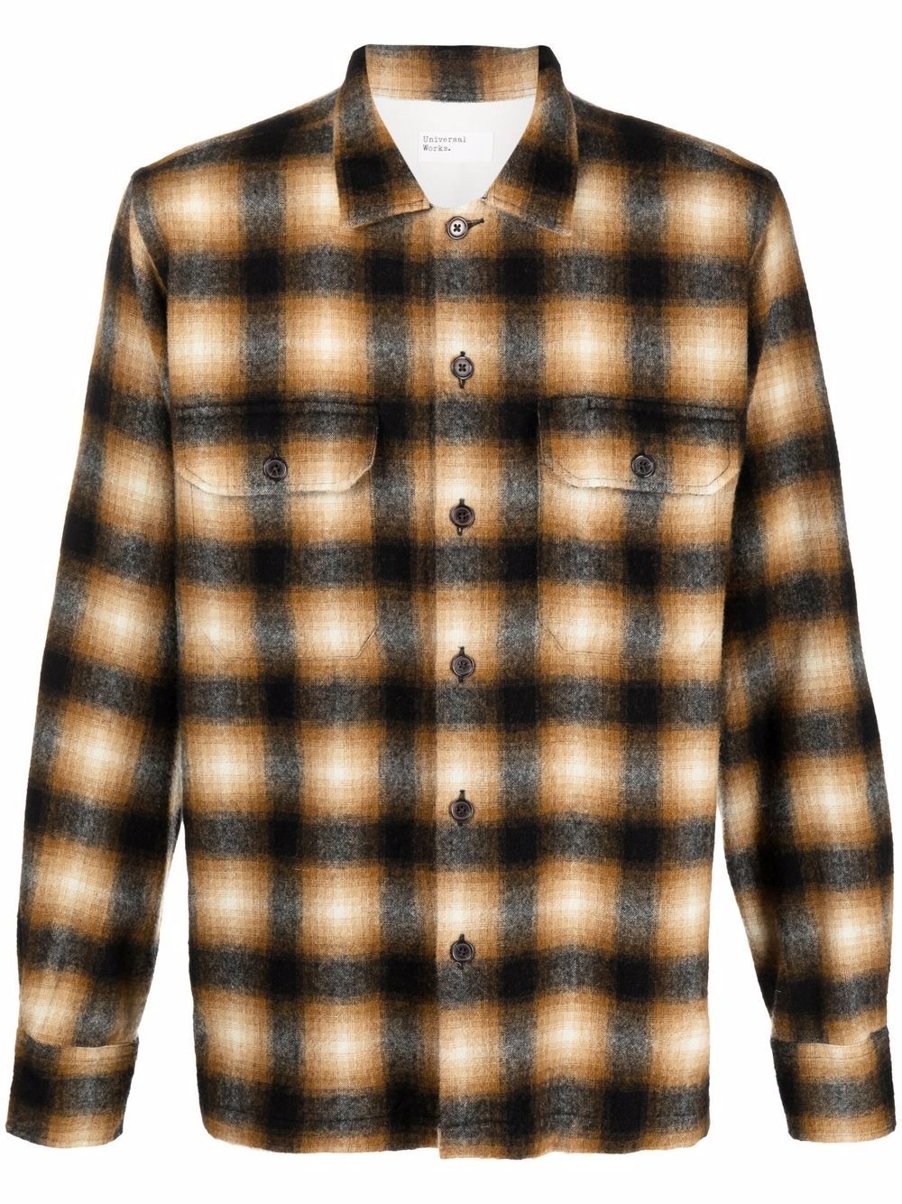 plaid-pattern utility shirt - 1