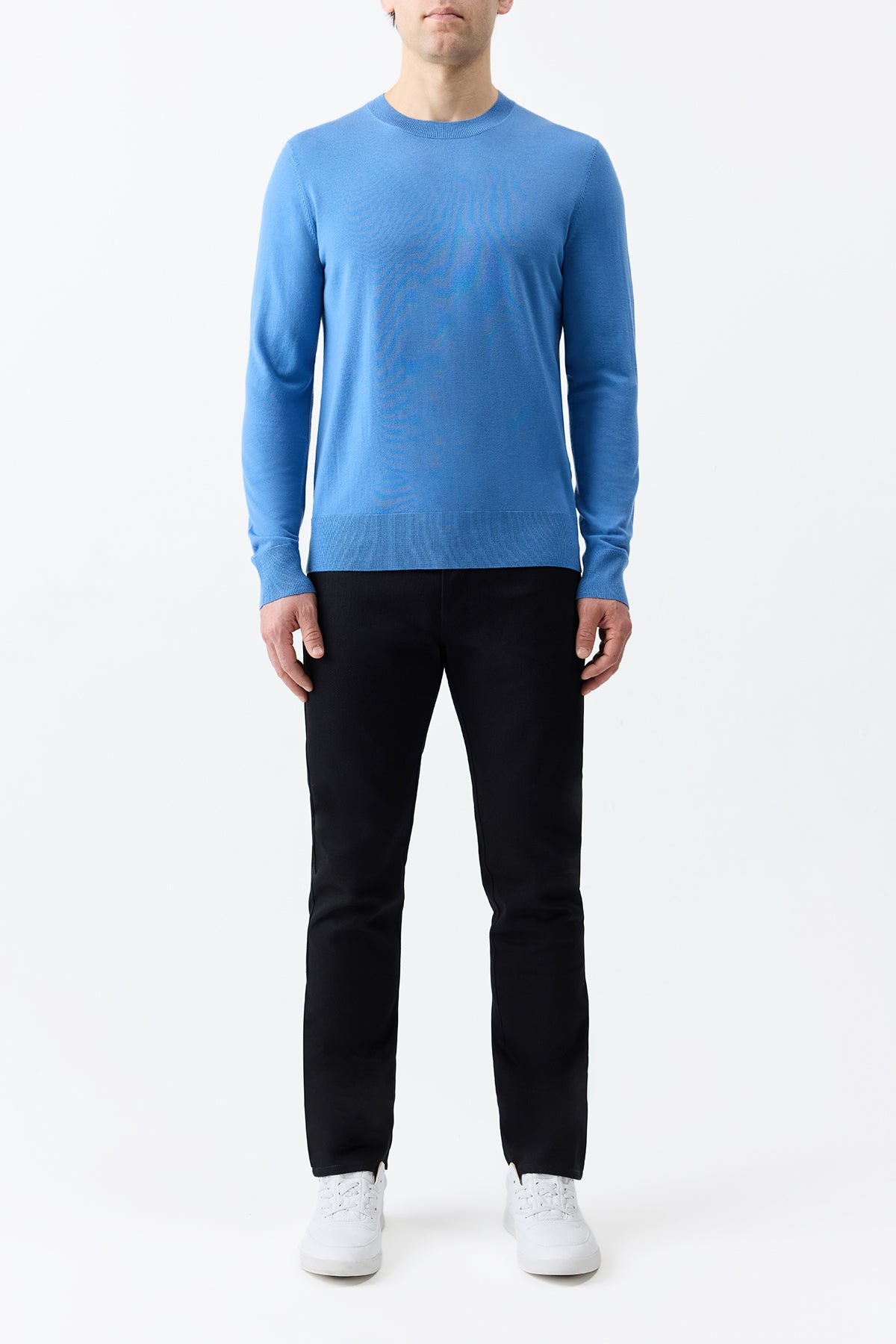 Palco Knit Crewneck in Sky Merino Wool - 3