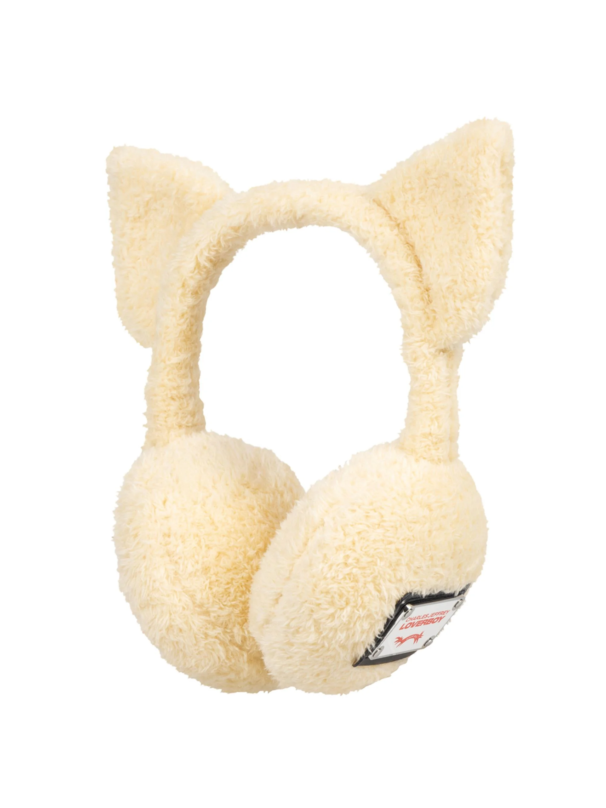 Men's Logo Faux-Fur Earmuffs - Ecru - 1