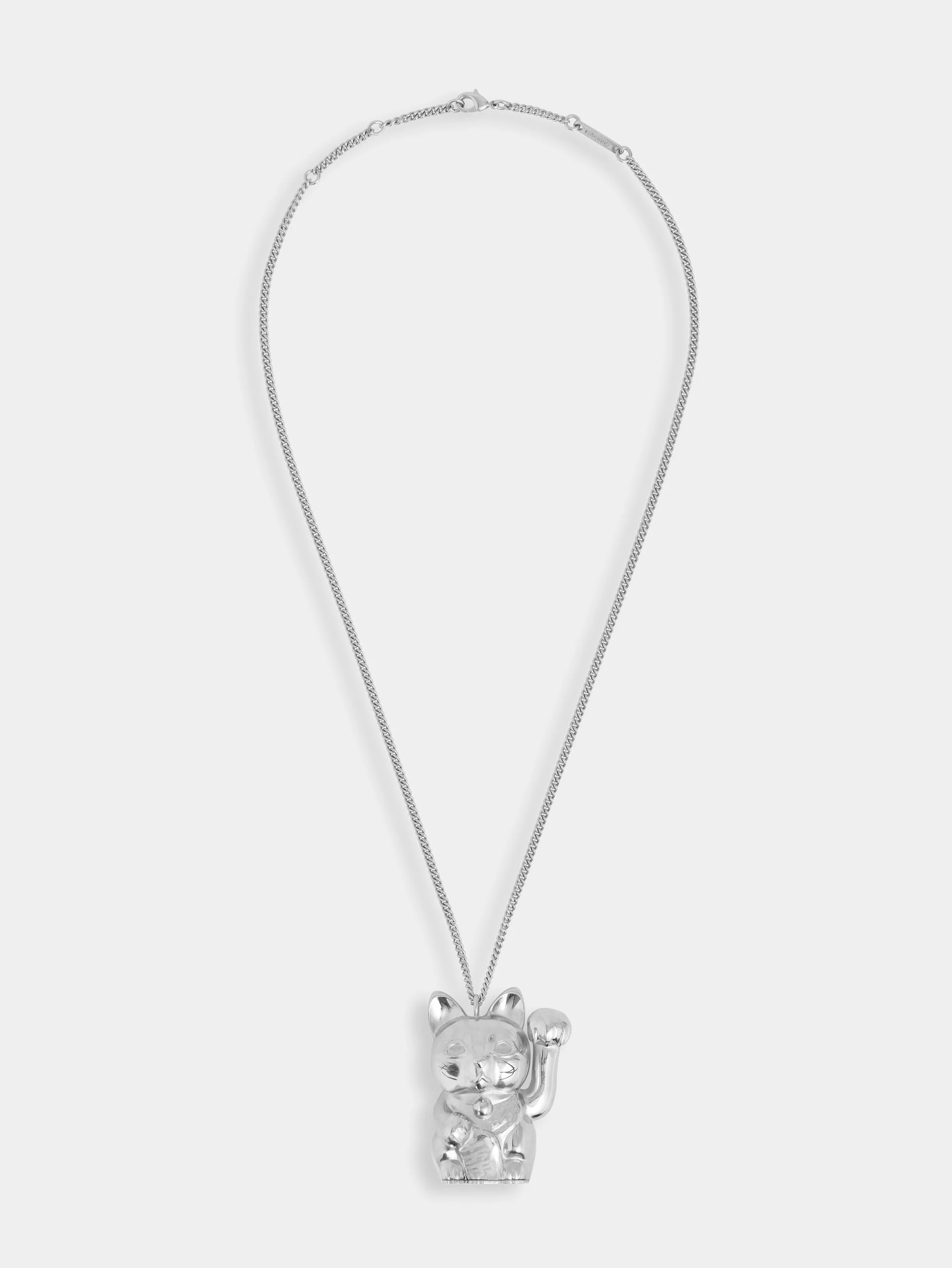 OHMORI X RABANNE CHAIN NECKLACE WITH SILVER LUCKY CAT PENDANT - 1