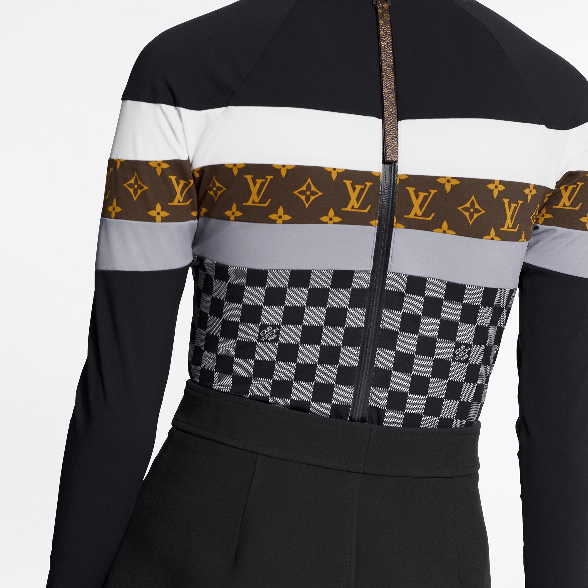 Sporty Damier Bodysuit In Technical Jersey - 5