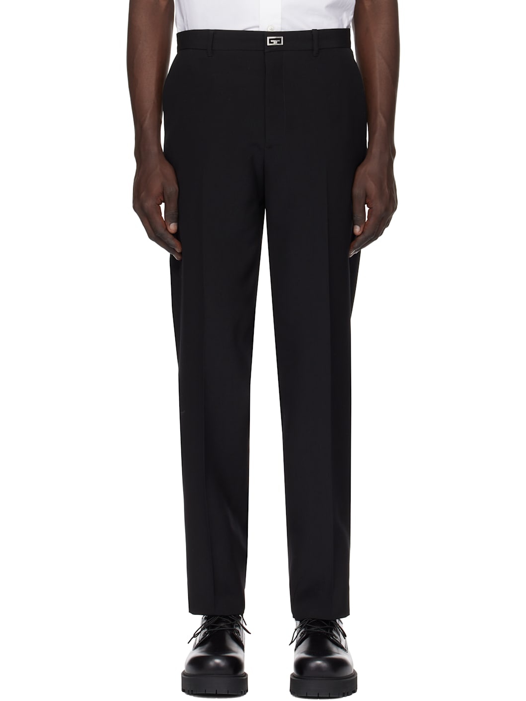 Black Slim Fit Tailored 2G Clip Trousers - 1