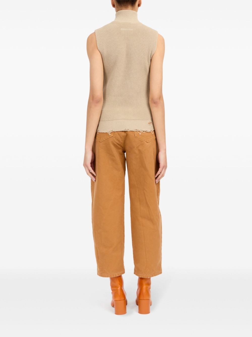 zip-up knitted top - 4