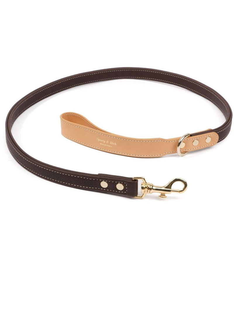 logo-stamp leather dog leash 1