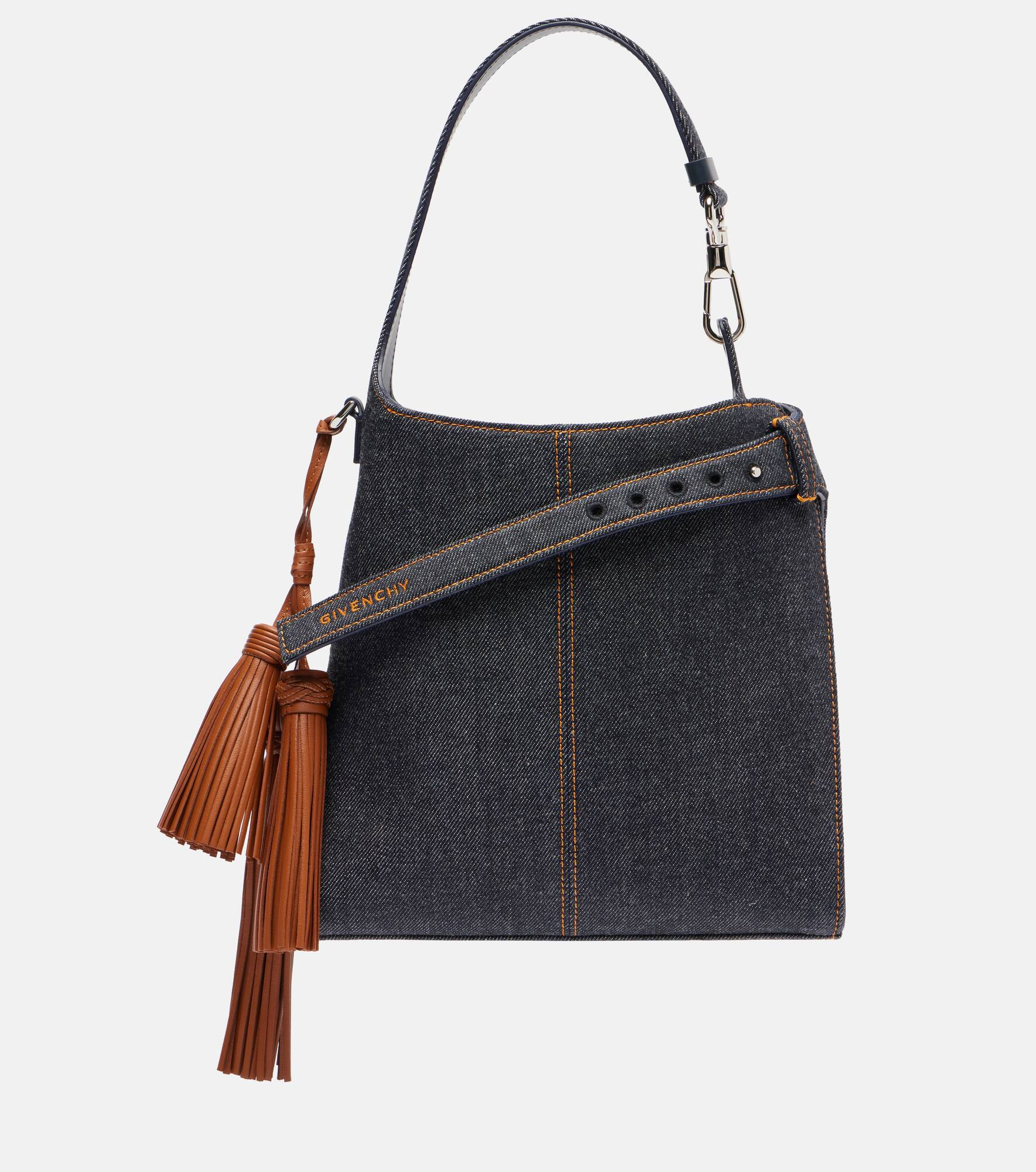 Belted Mini denim hobo bag - 1