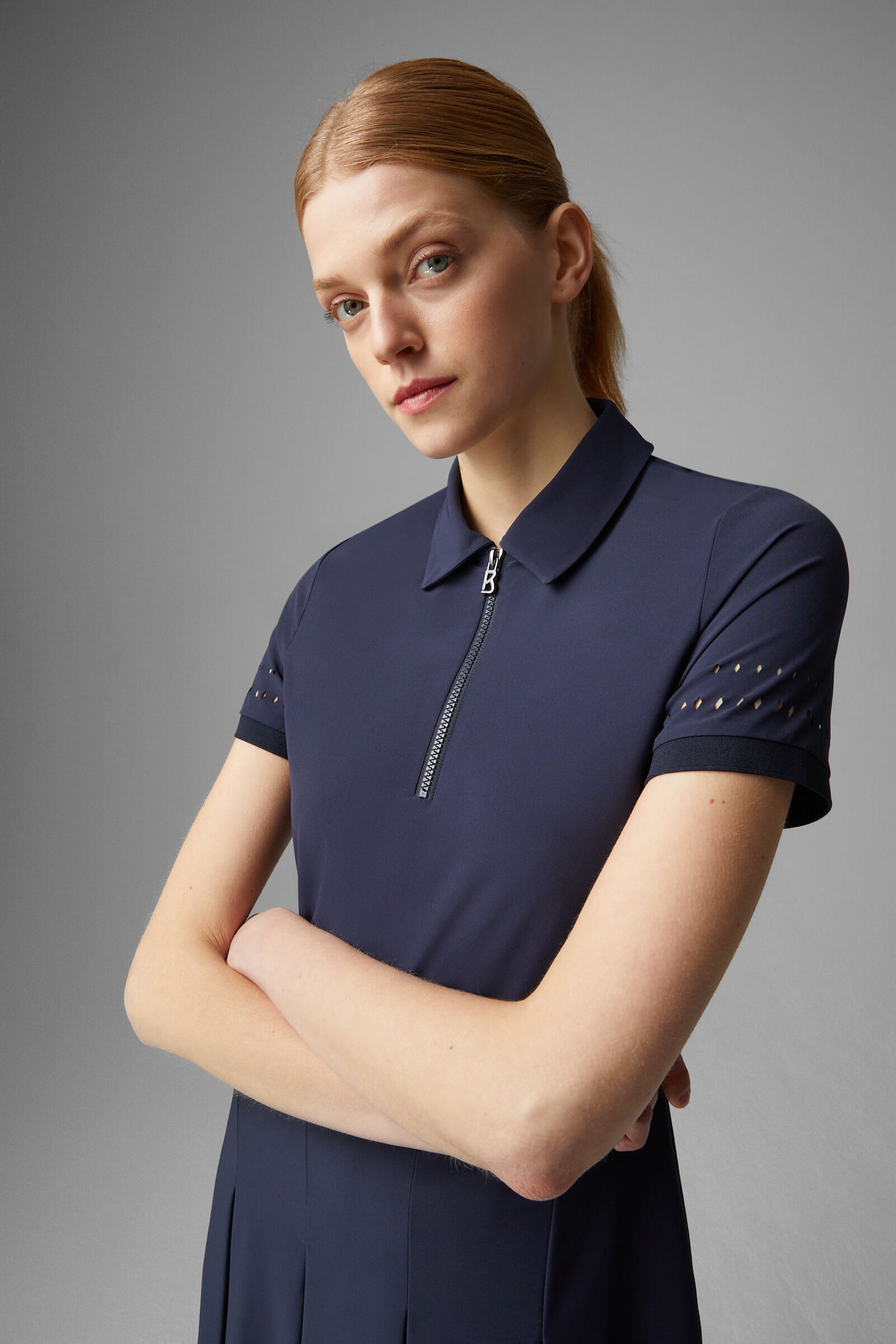 Marina functional polo dress in Navy blue - 4