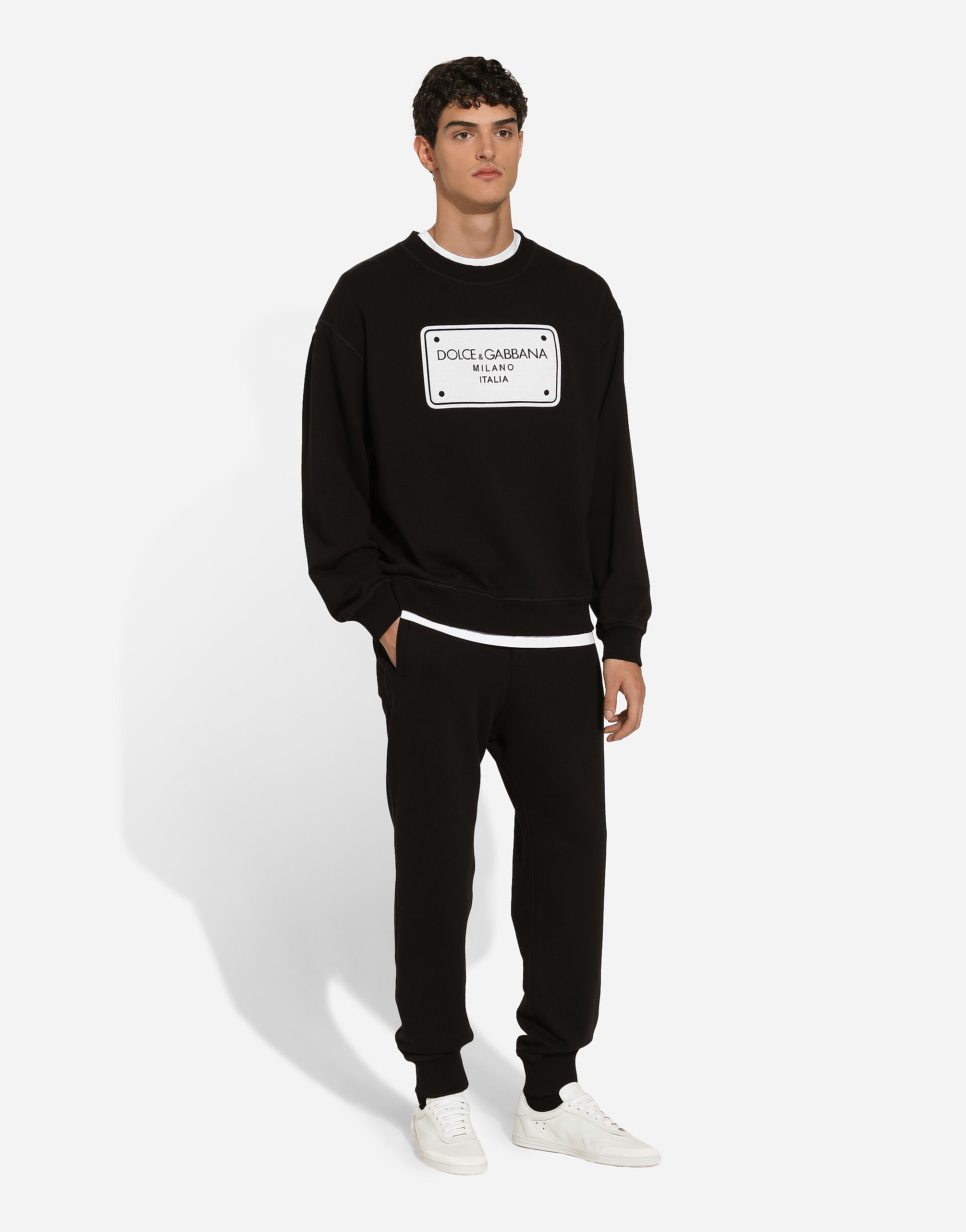 Jersey sweatshirt with DG logo tag embroidery - 6
