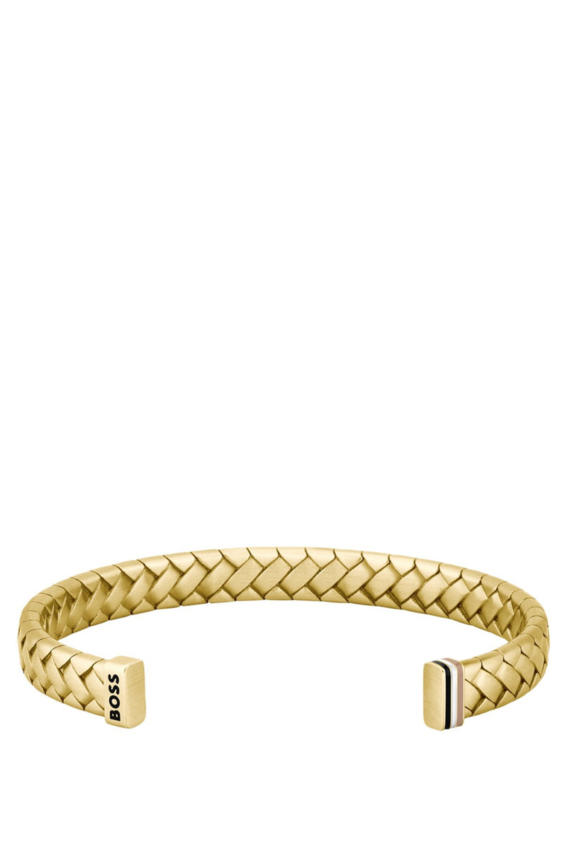 BOSS GOLD-TONE CUFF WITH HERRINGBONE PATTERN outlook