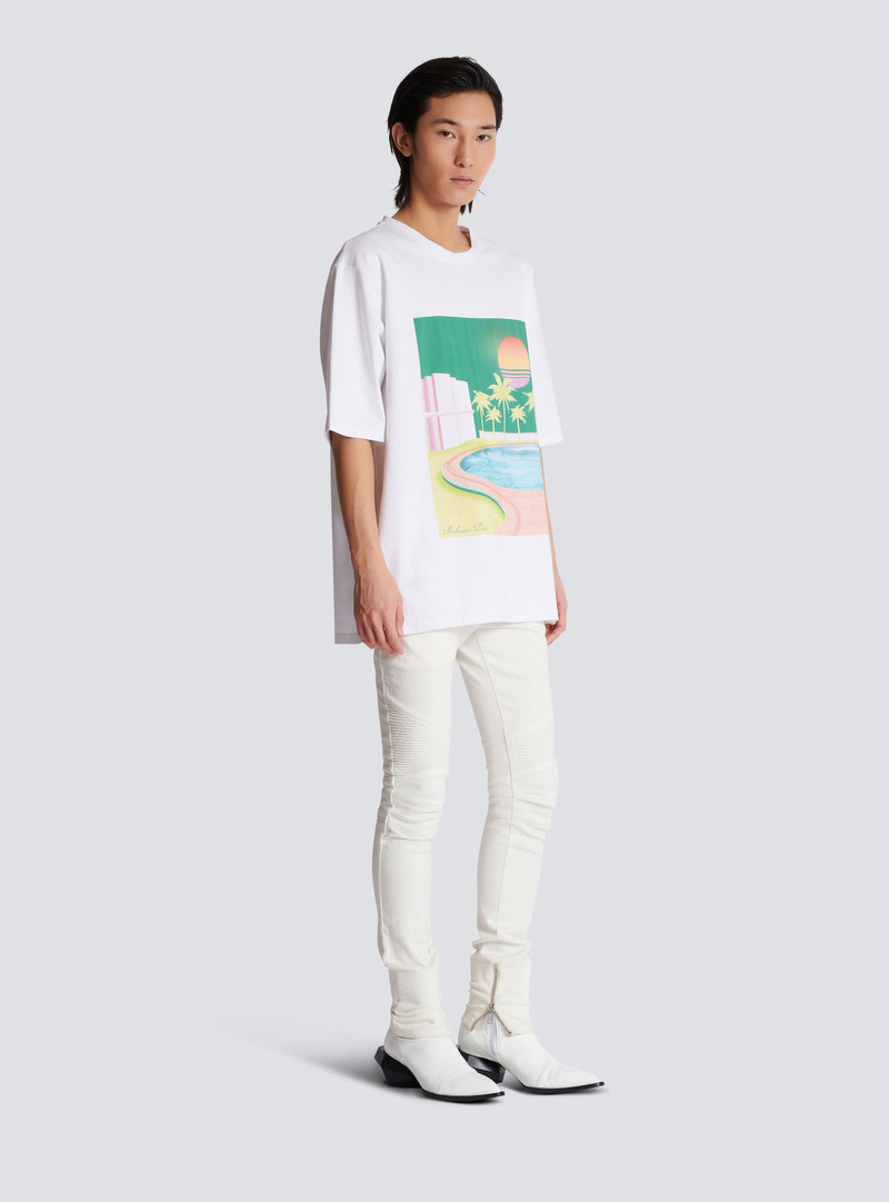 Loose Balmain Postcard printed T-shirt 3