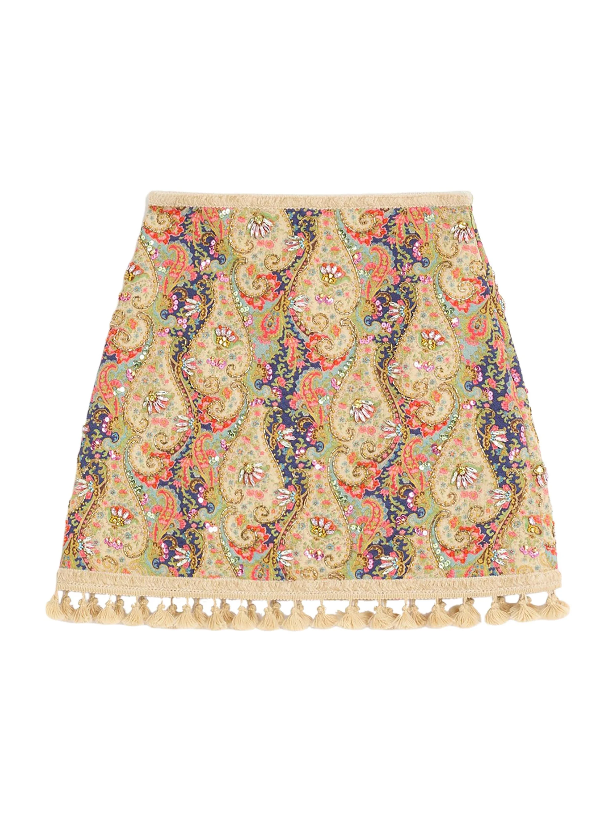 Women's Embroidered Skirt on Piquet - Multicolor - 1