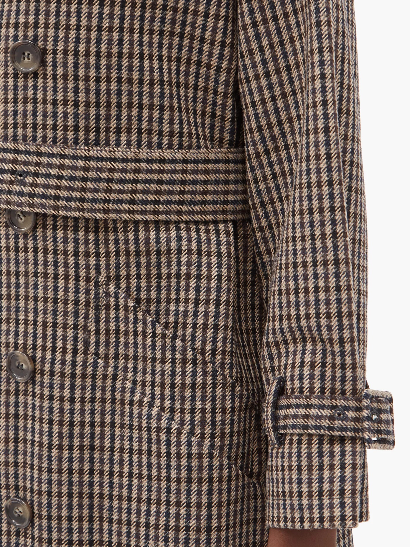 Greta checked wool-blend trench coat - 4