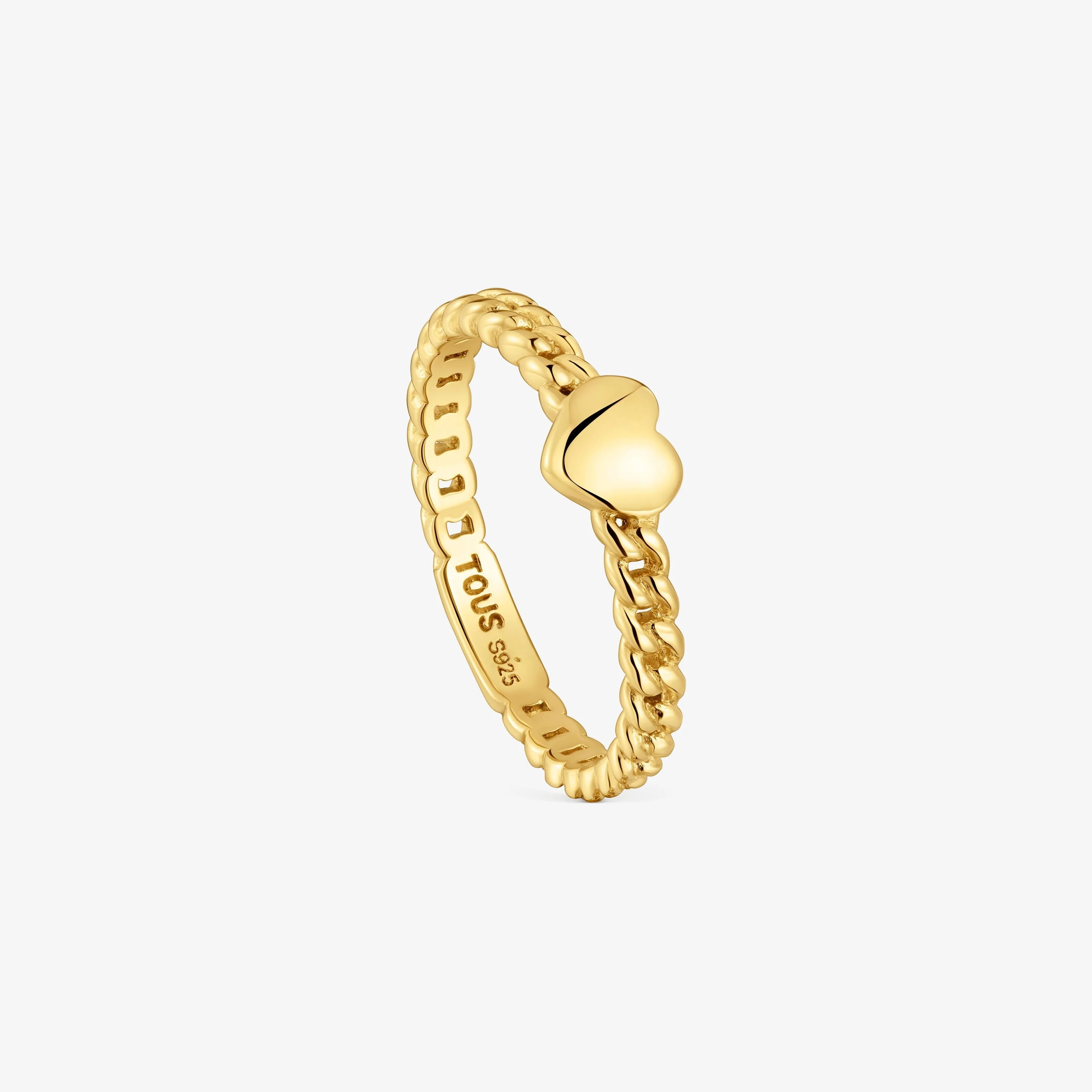 Small 18K gold vermeil heart Ring Bold Motif - 1