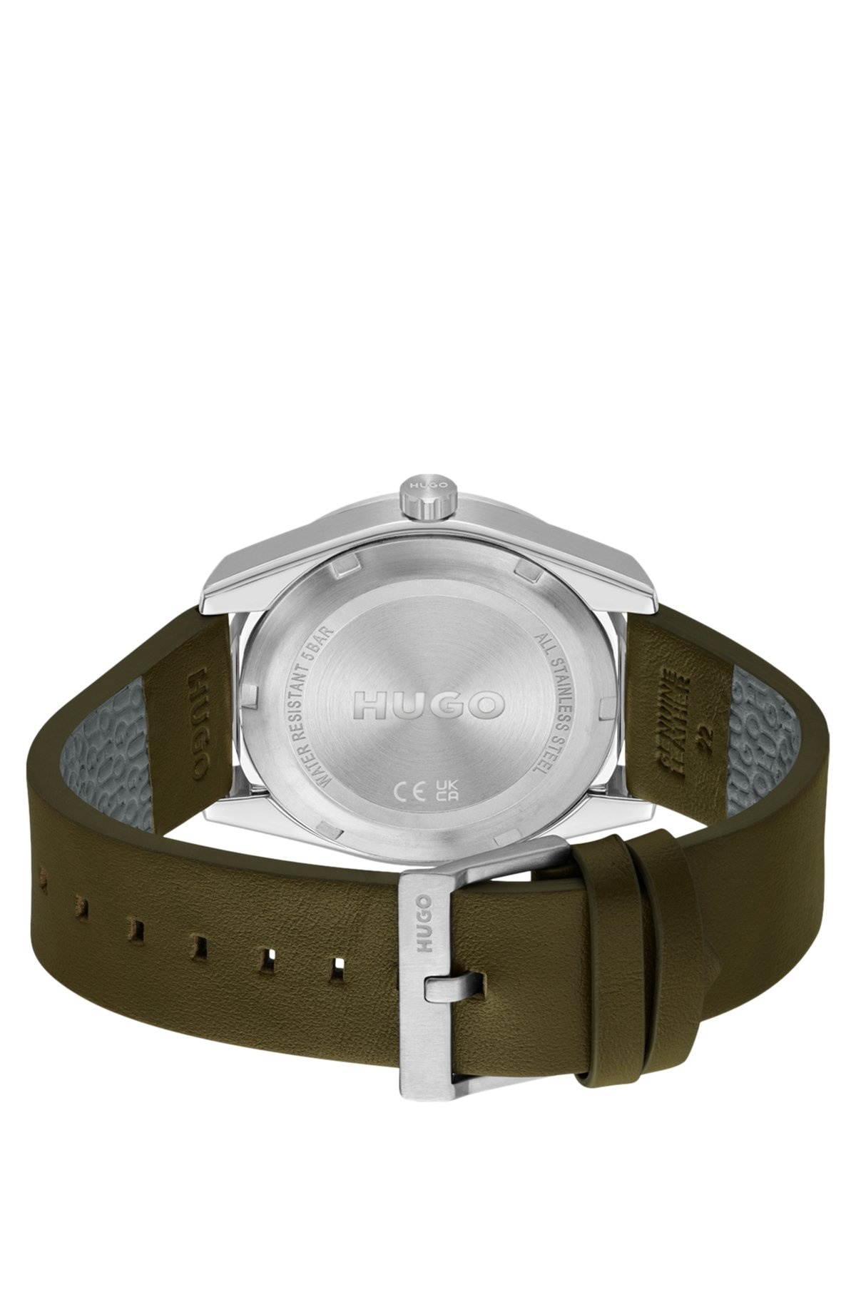OLIVE-DIAL WATCH WITH MATCHING LEATHER STRAP - 3