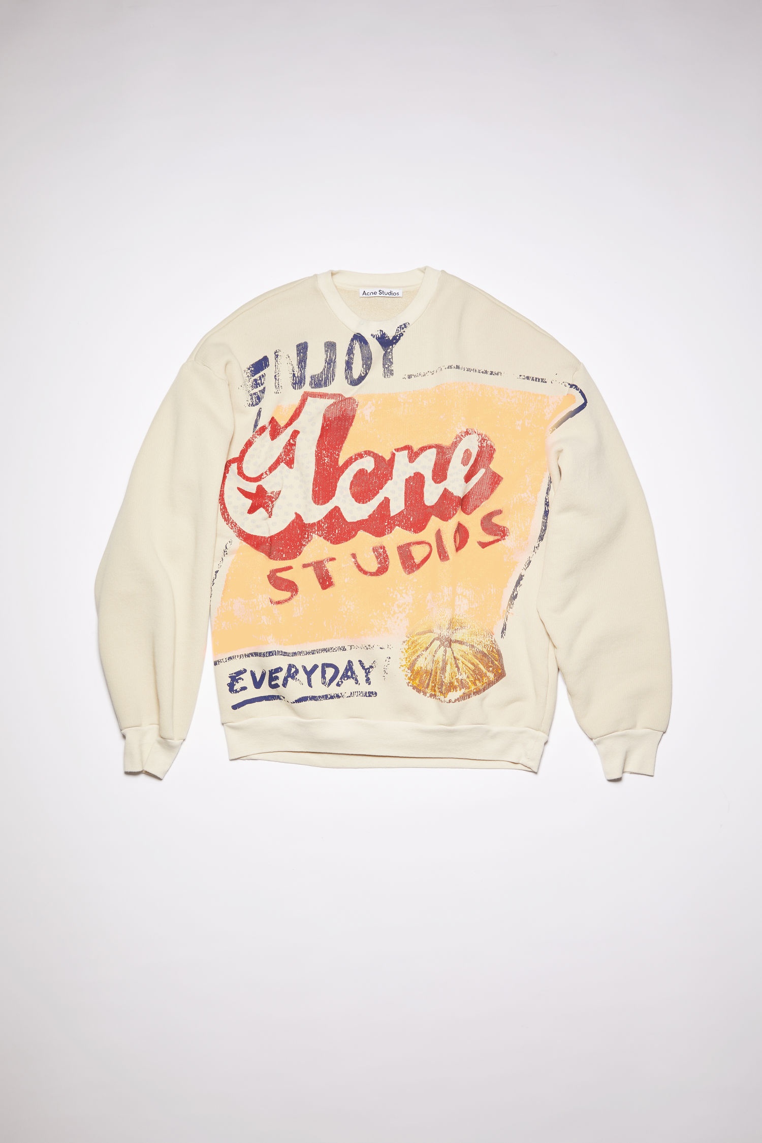 Printed sweatshirt - Ecru/peach - 4