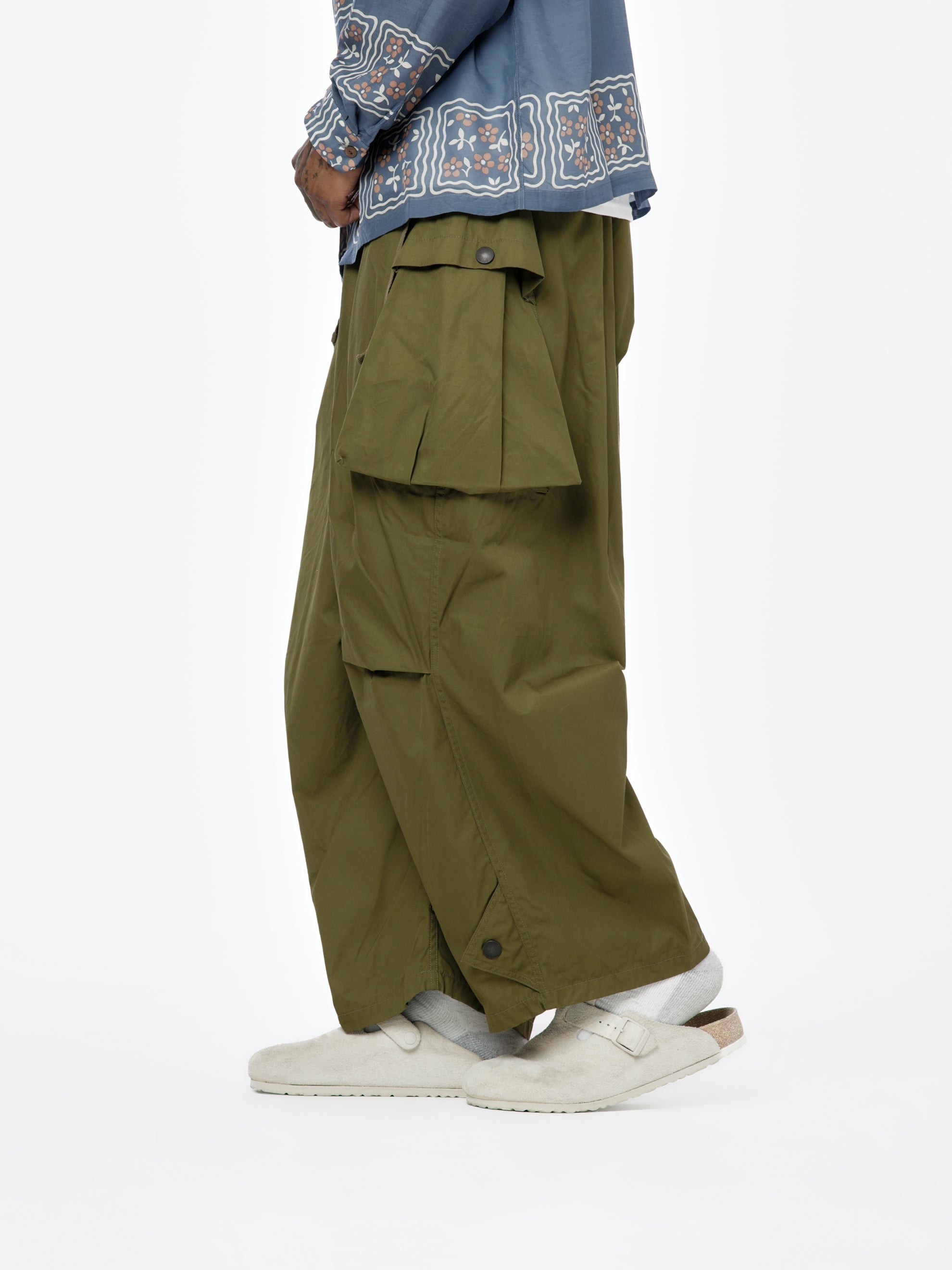 COMBINED GABERGINE AOZAI CARGO PANTS (KHAKI) - 2