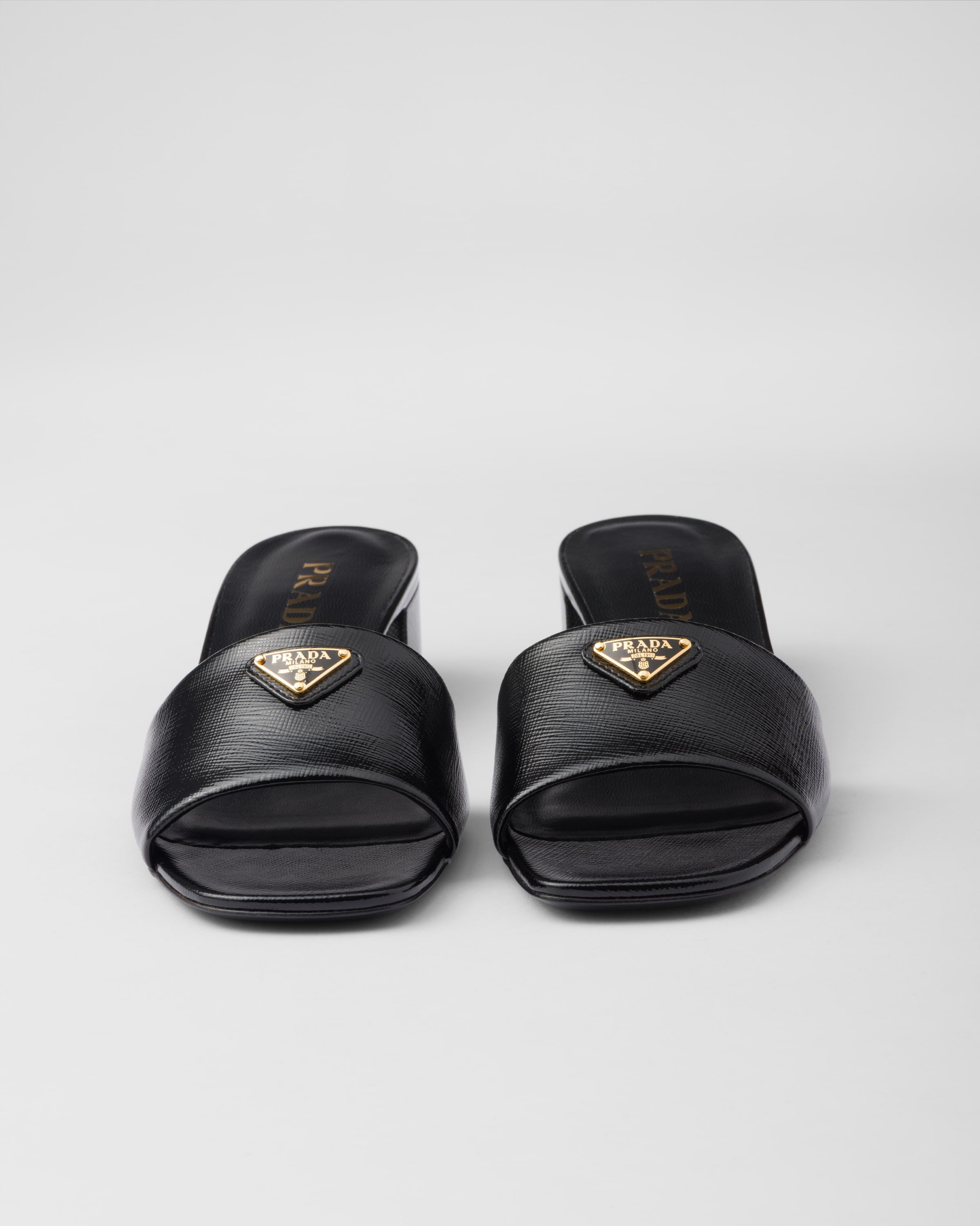 Saffiano patent leather sandals - 5
