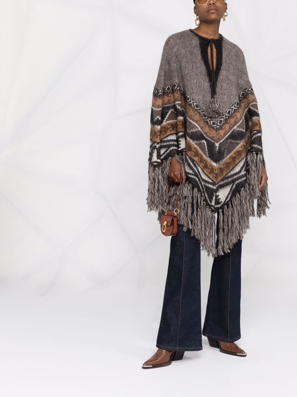 knitted fringed kaftan - 2