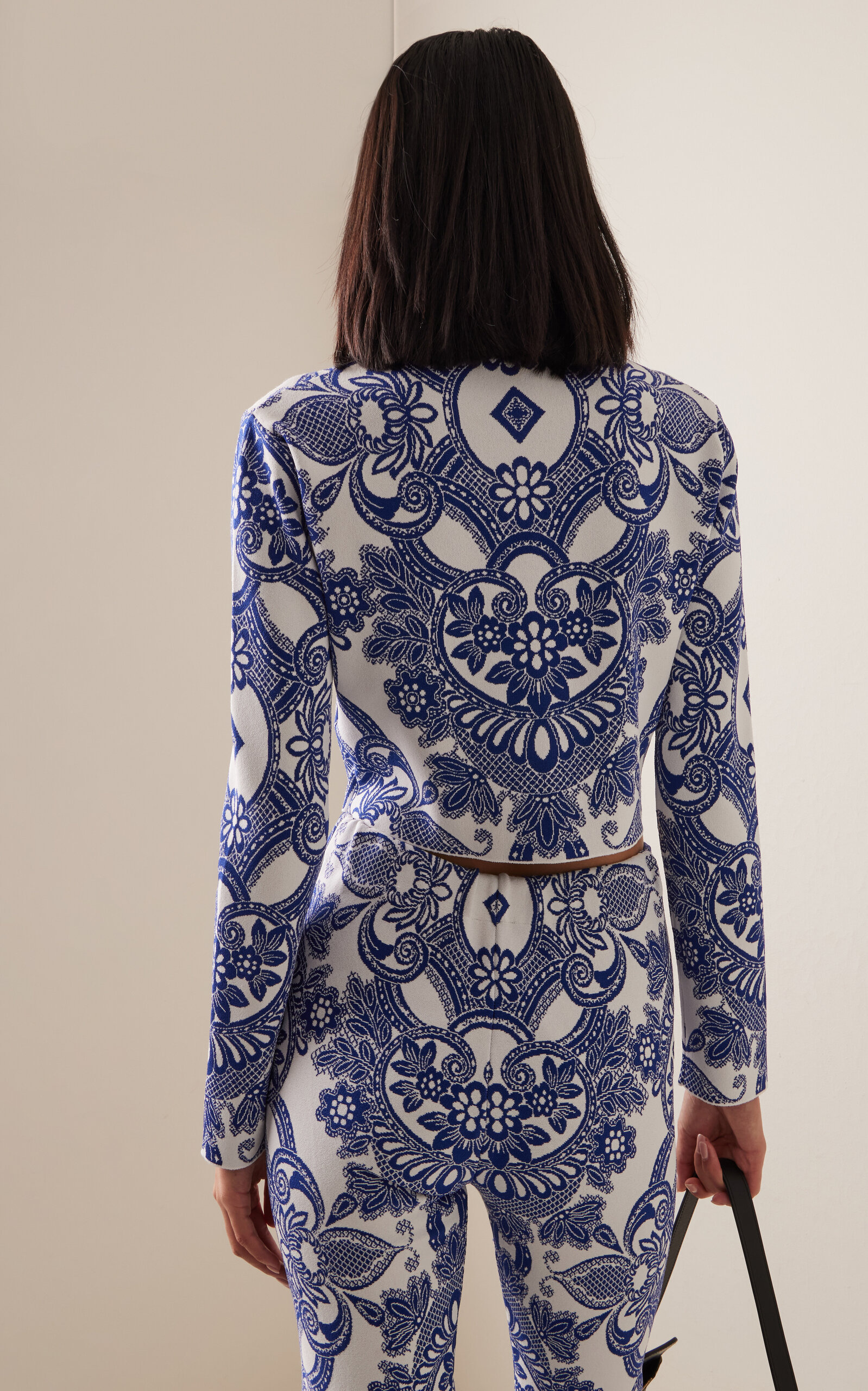 Cropped Knit Jacket blue - 4