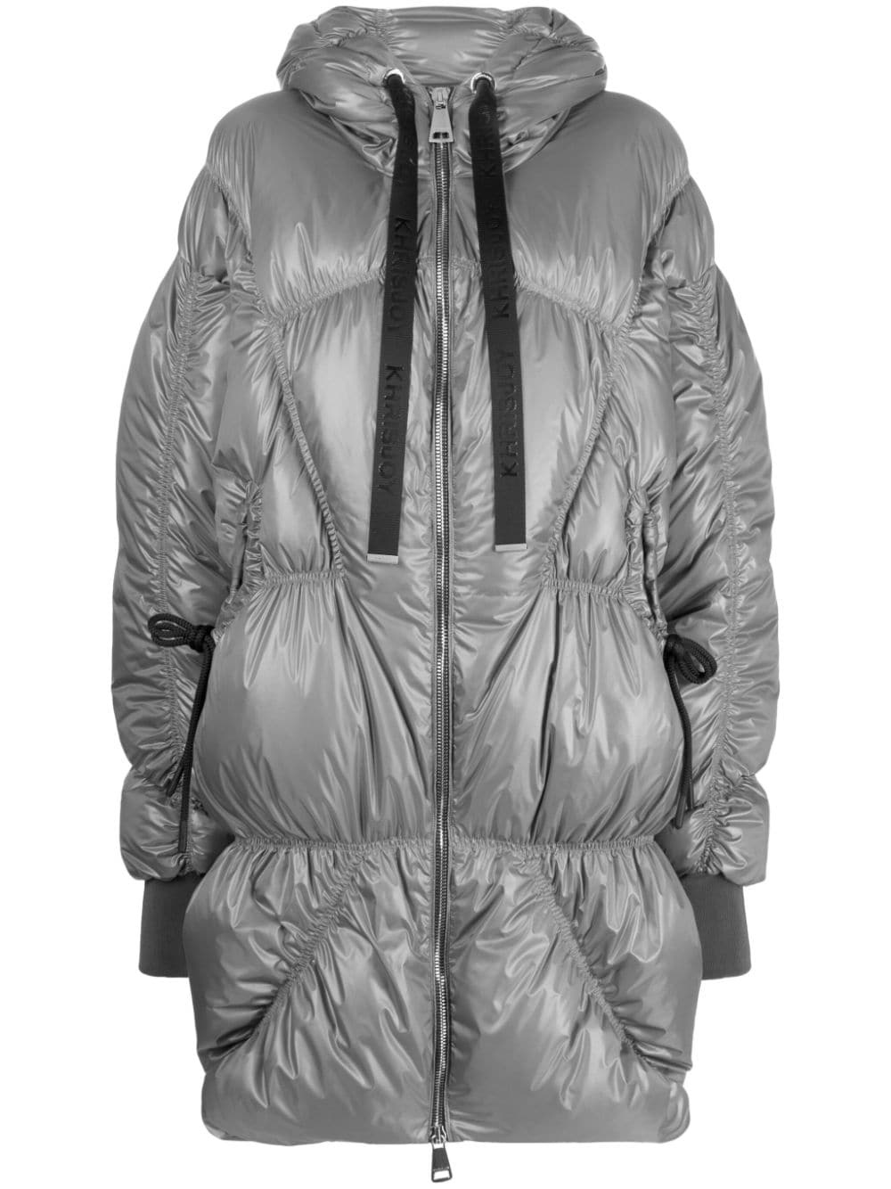 metallic-effect padded coat - 1