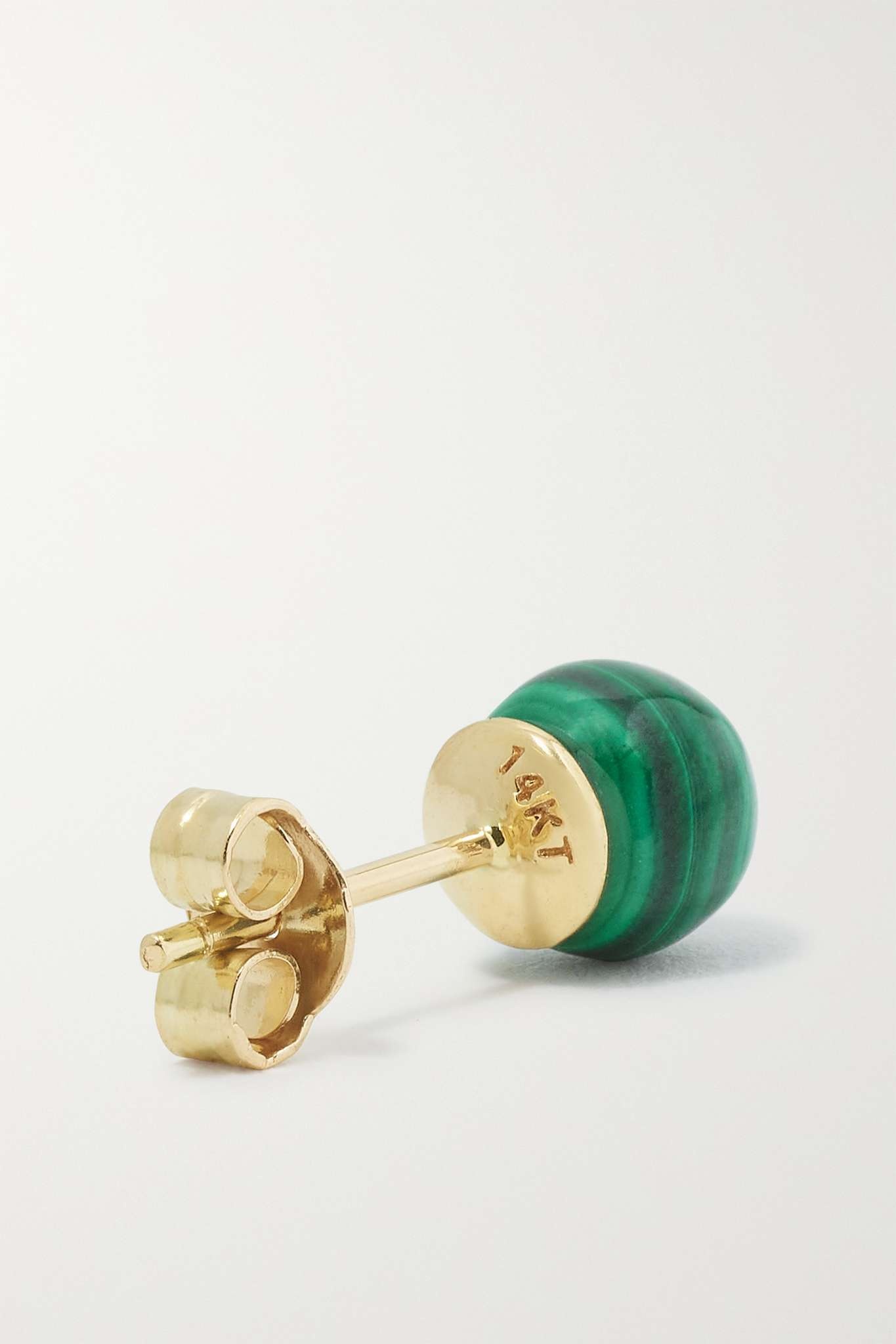 14-karat gold malachite earrings - 4