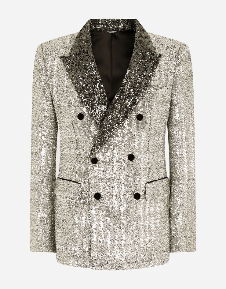 Double-breasted sequined Sicilia-fit jacket - 3