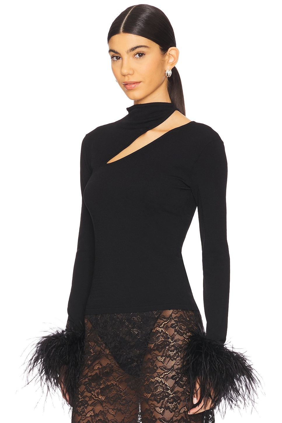 Asymmetric Top With Feathers - 2