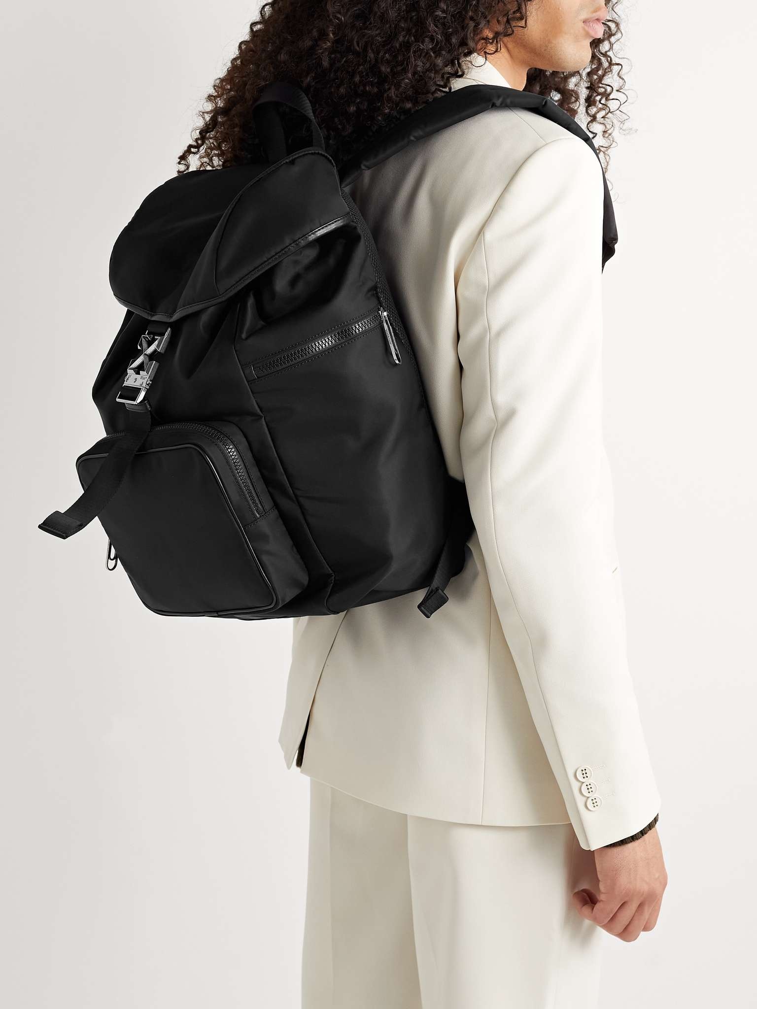 Arrow Faux Leather-Trimmed Nylon Backpack - 2