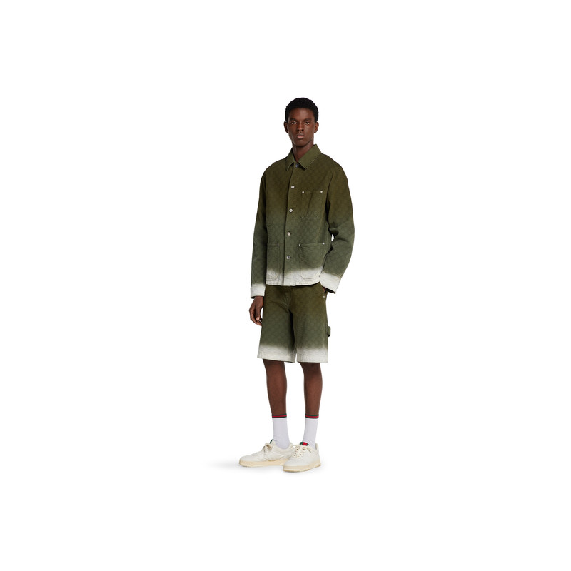 GUCCI Bleached GG cotton denim jacquard shorts outlook
