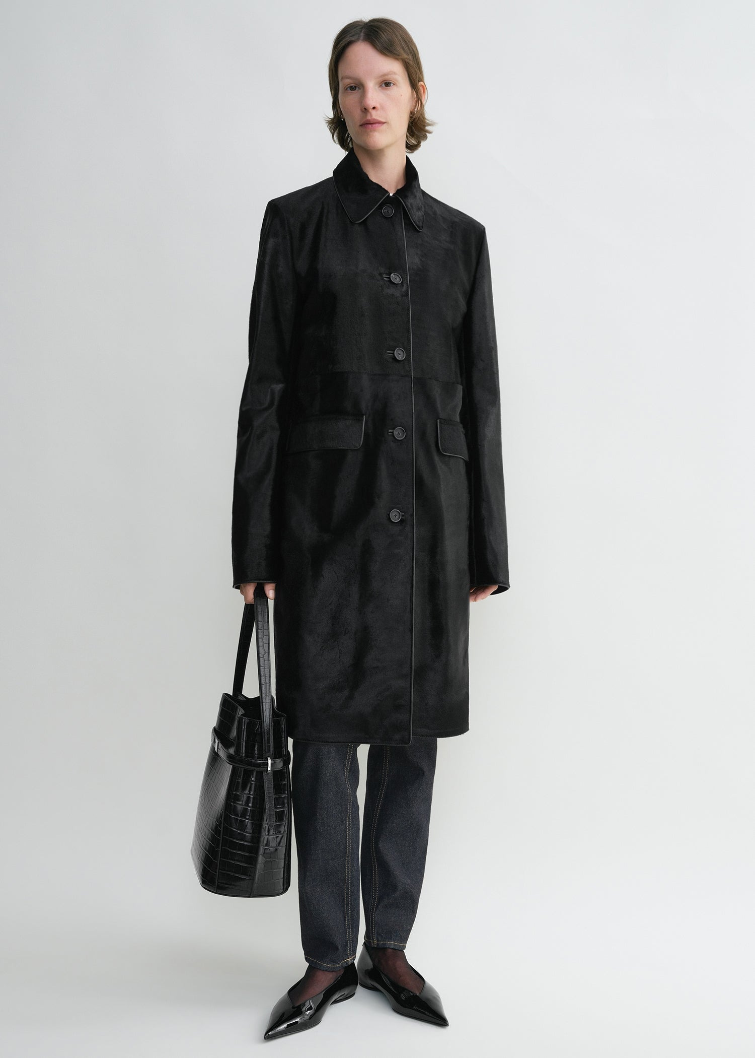 Pony hair coat black - 2