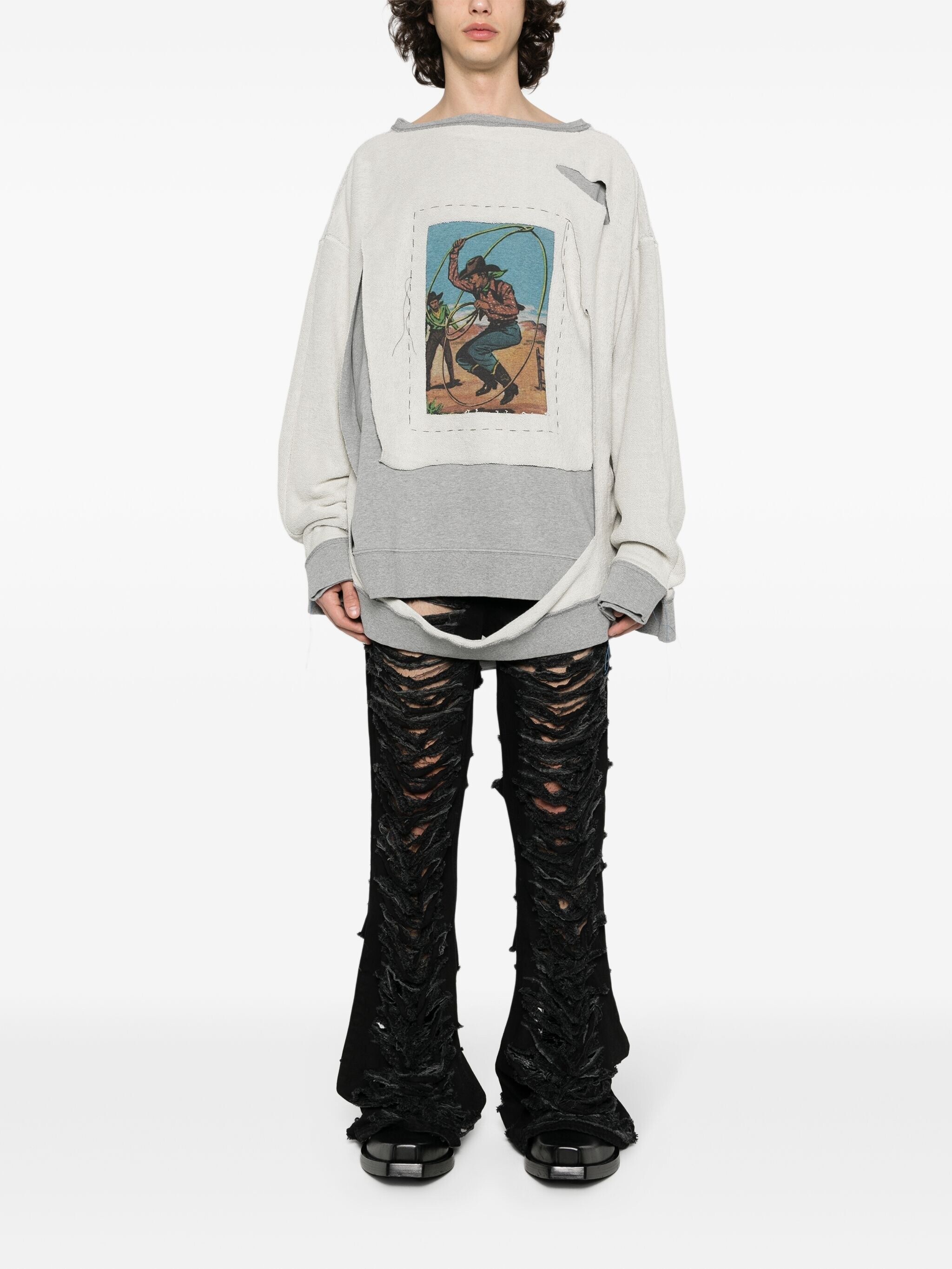 Maison Margiela ripped inside-out sweatshirt | REVERSIBLE