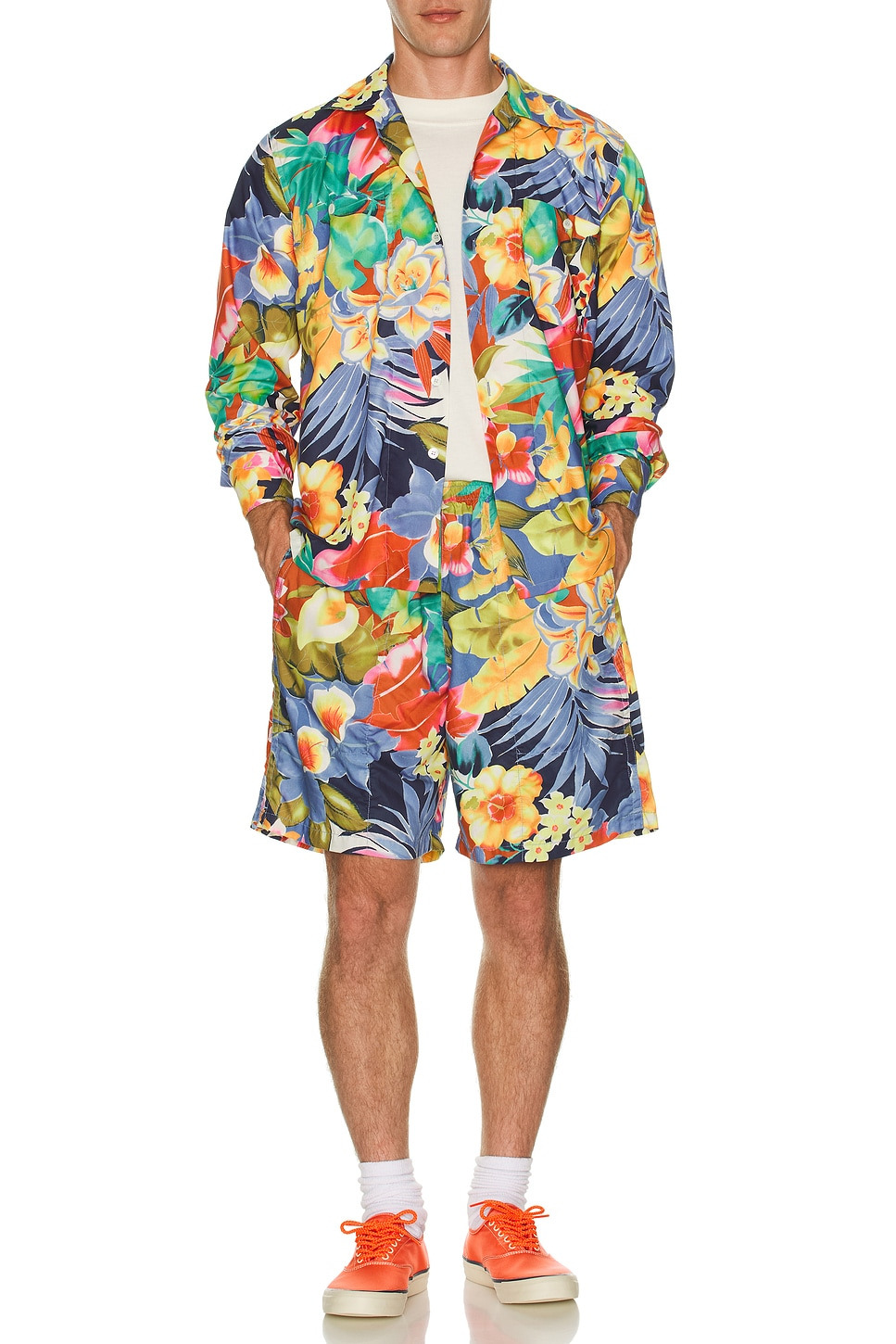 Gym Shorts Tropical Pattern Print - 4