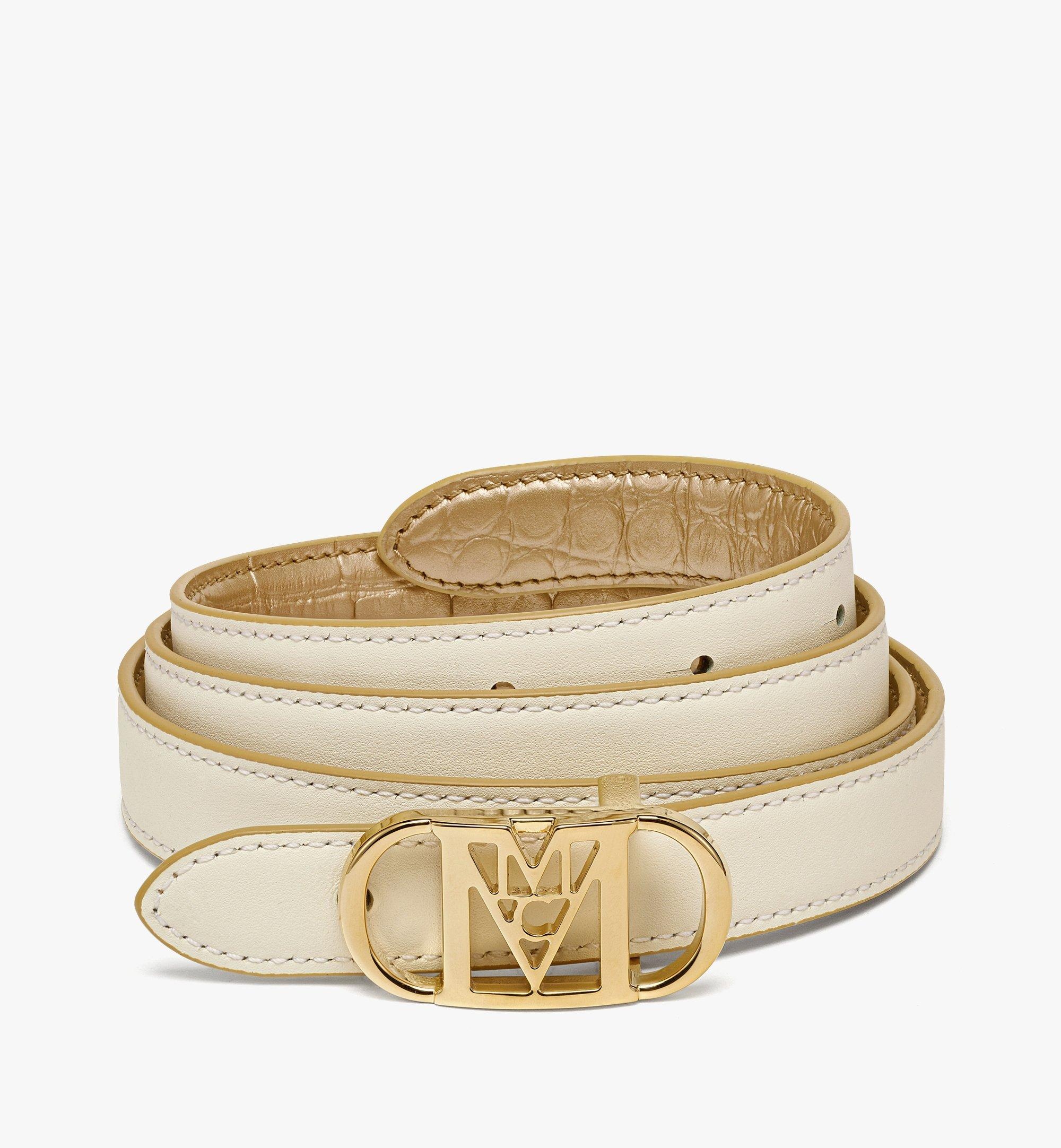 Mode Travia Reversible Belt in Metallic Croco Leather - 3