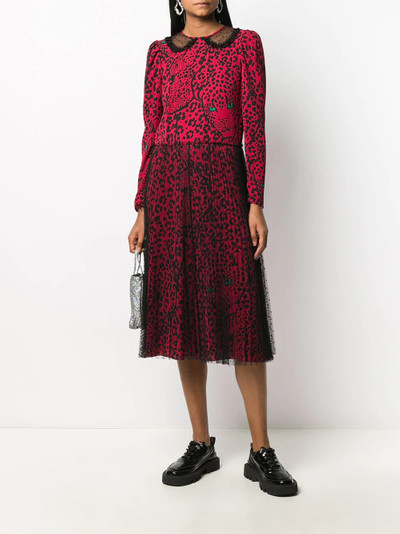 REDValentino leopard-print midi dress outlook