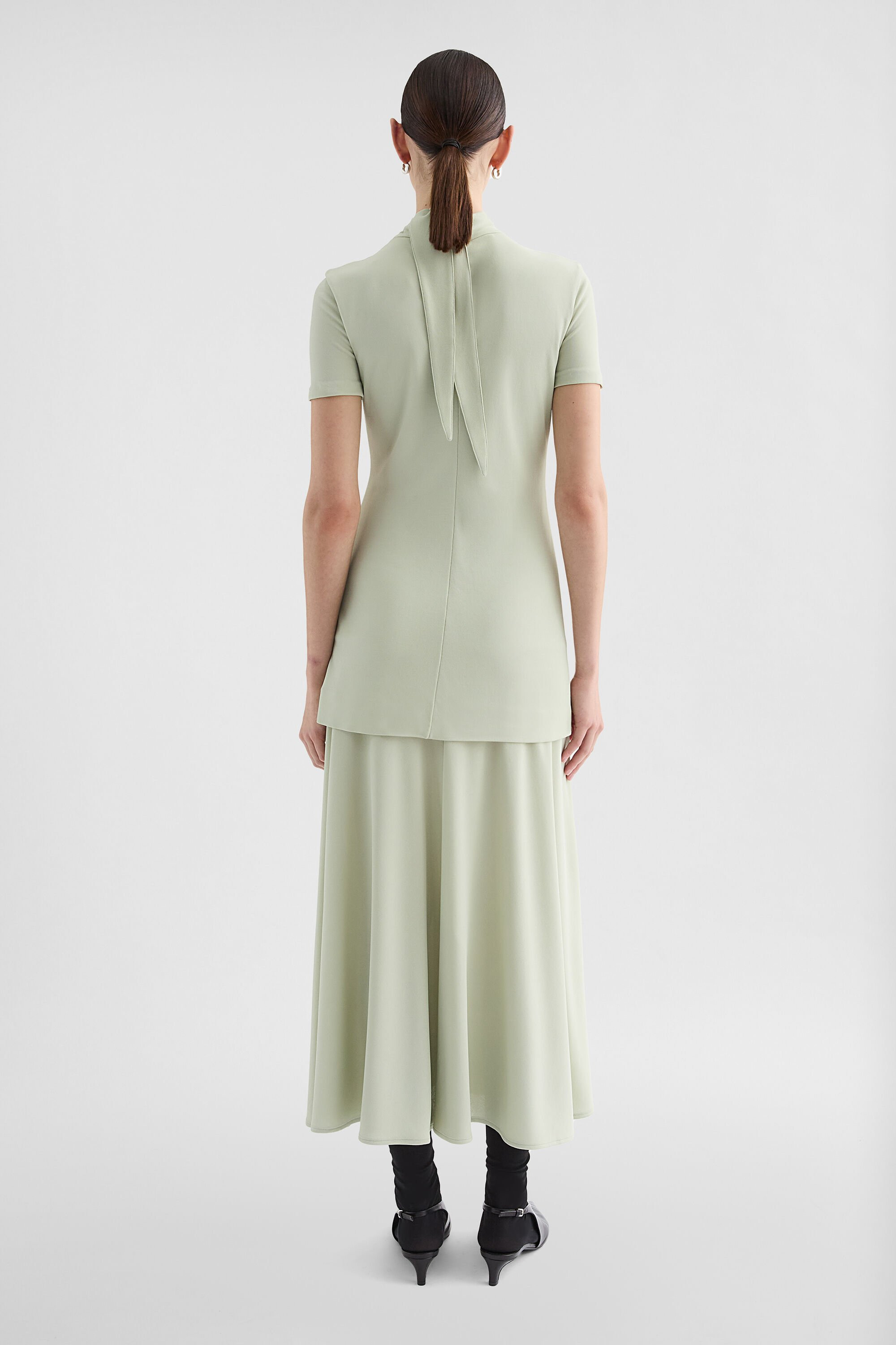 Fluid Viscose High-Neck Dress - 2