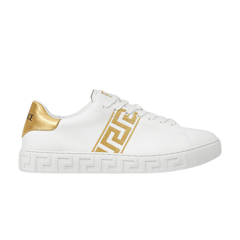 Versace Embroidered Greca Sneaker 'White Gold' - 1