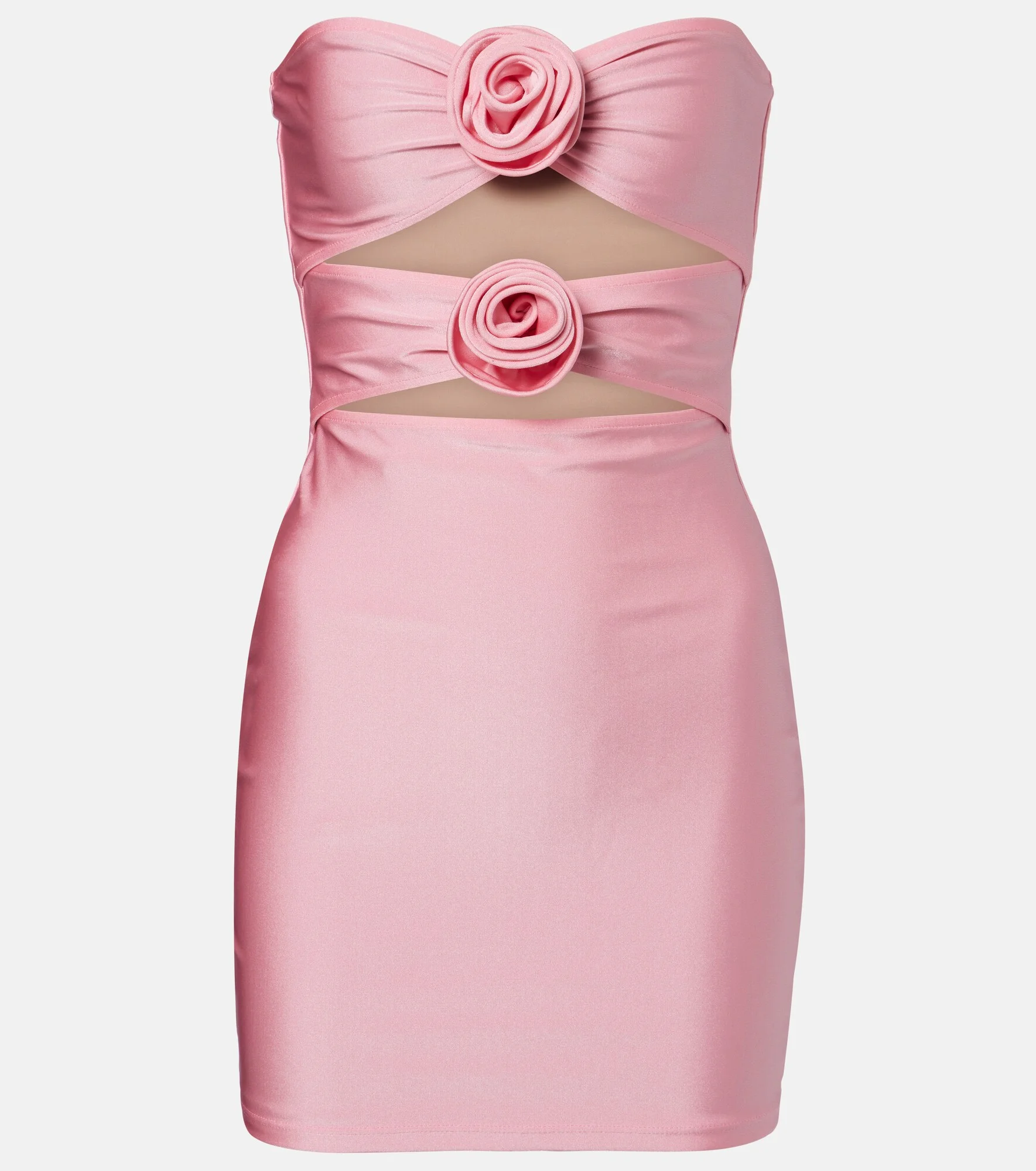 Cutout floral-appliqué minidress - 1
