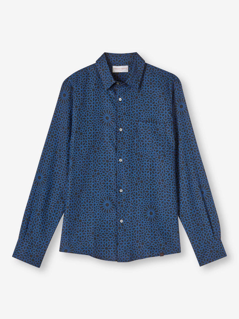 Men's Shirt Milan 23 Linen Navy - 1