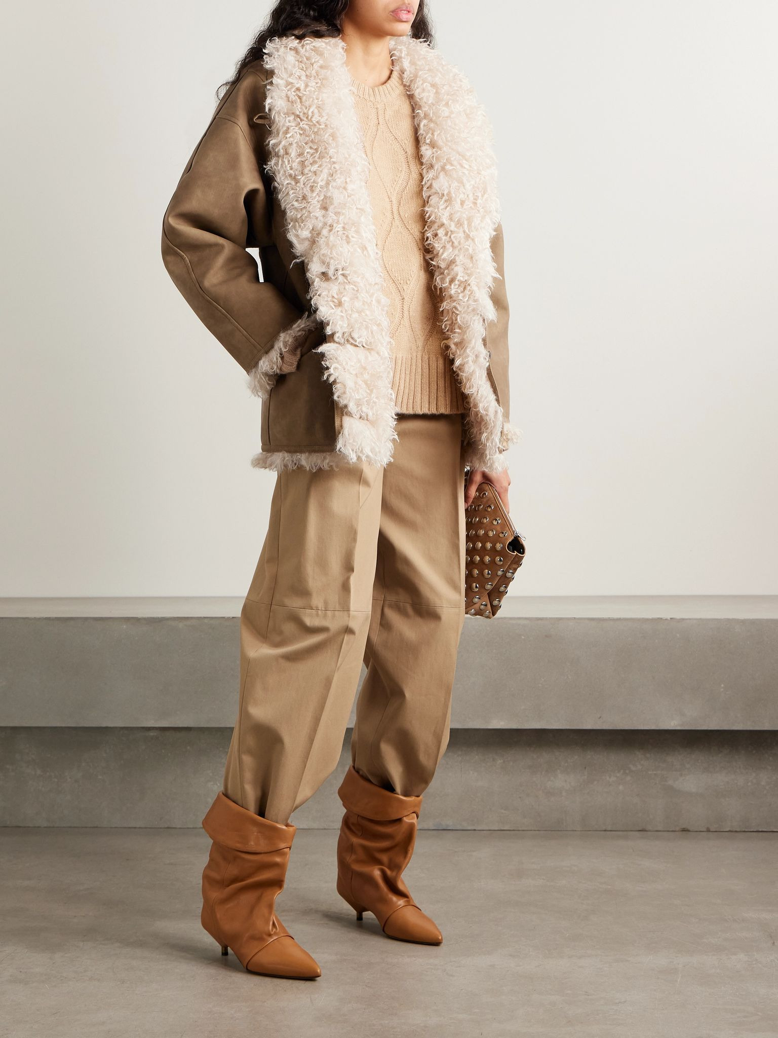 Clea fleece coat Taupe - 2