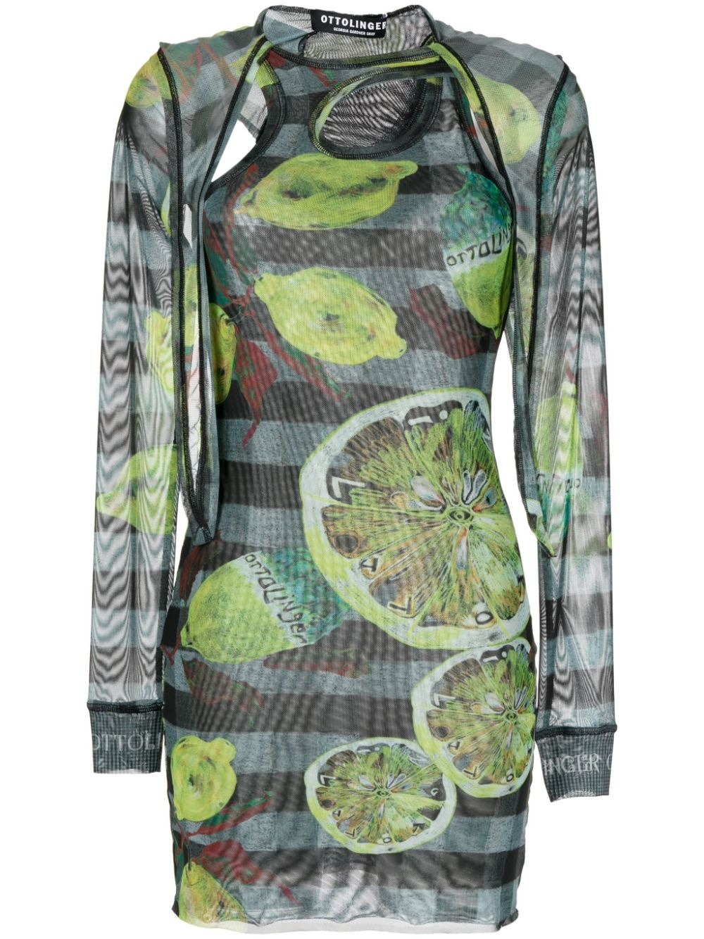 graphic-print hooded dress - 1