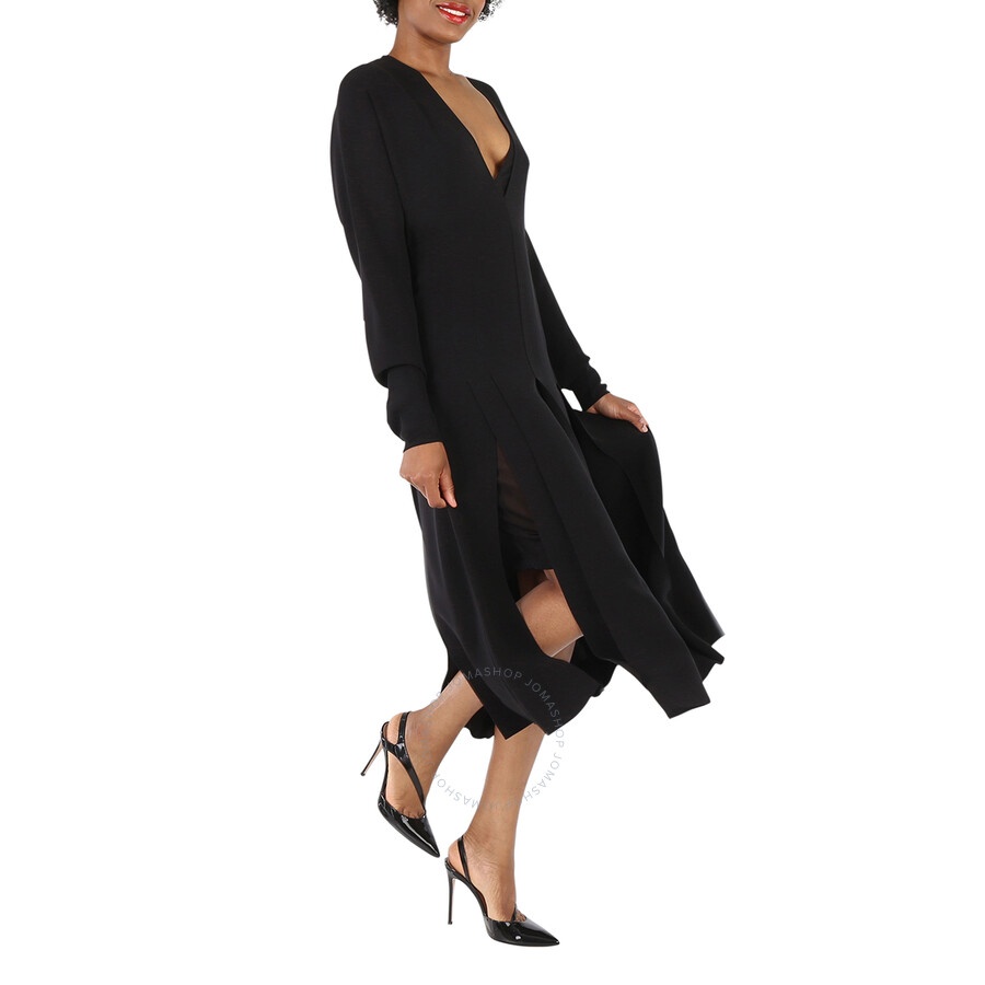 Burberry Ladies Black Emelia Pleated Silk Cady Midi Dress - 3