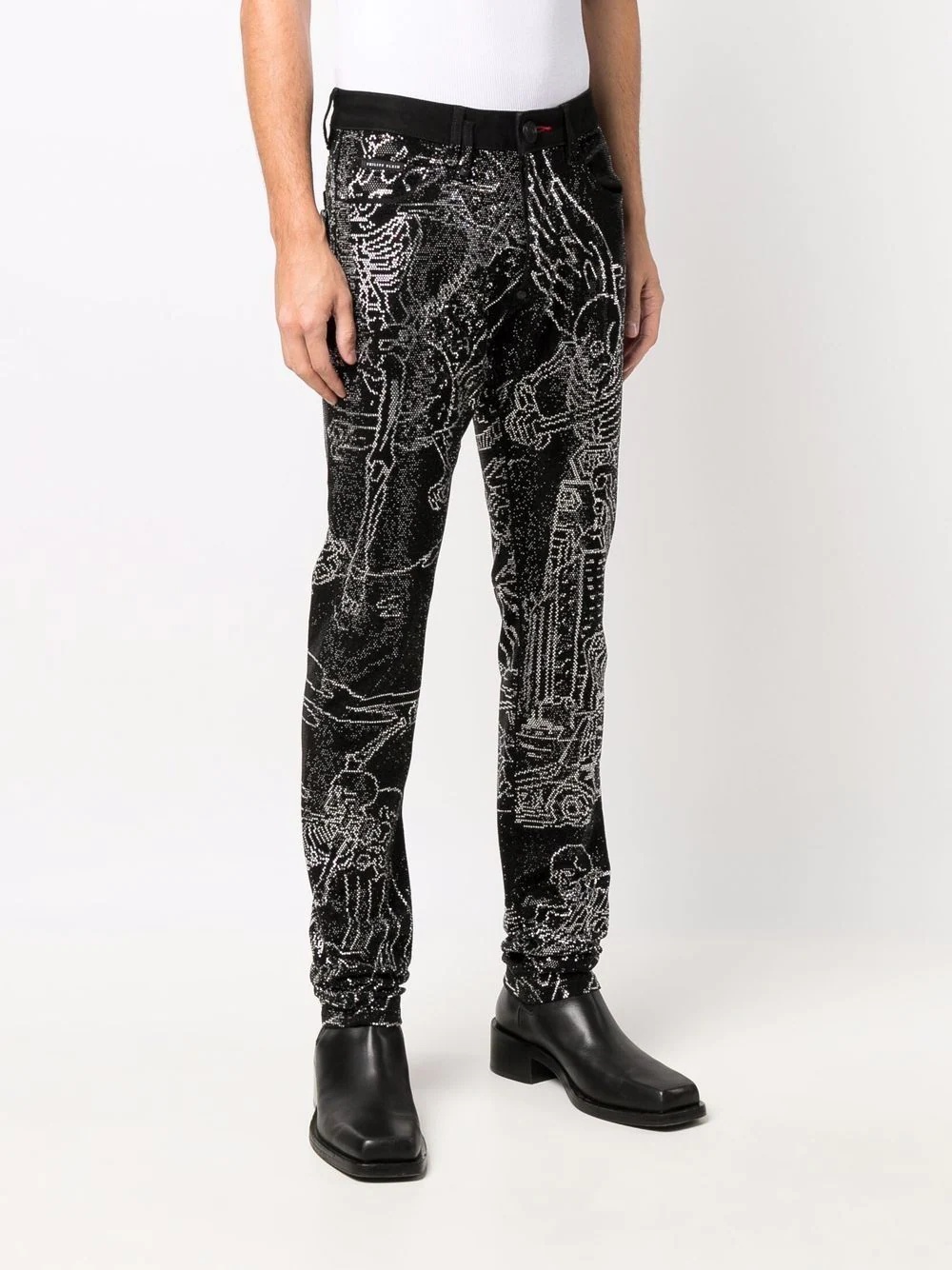 Skeleton Tattoo straight-leg jeans - 3