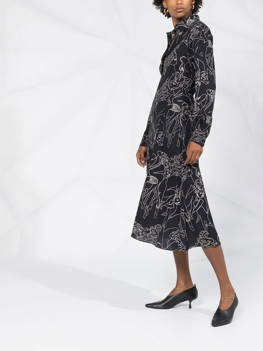 Cabaret abstract print shirt dress - 6