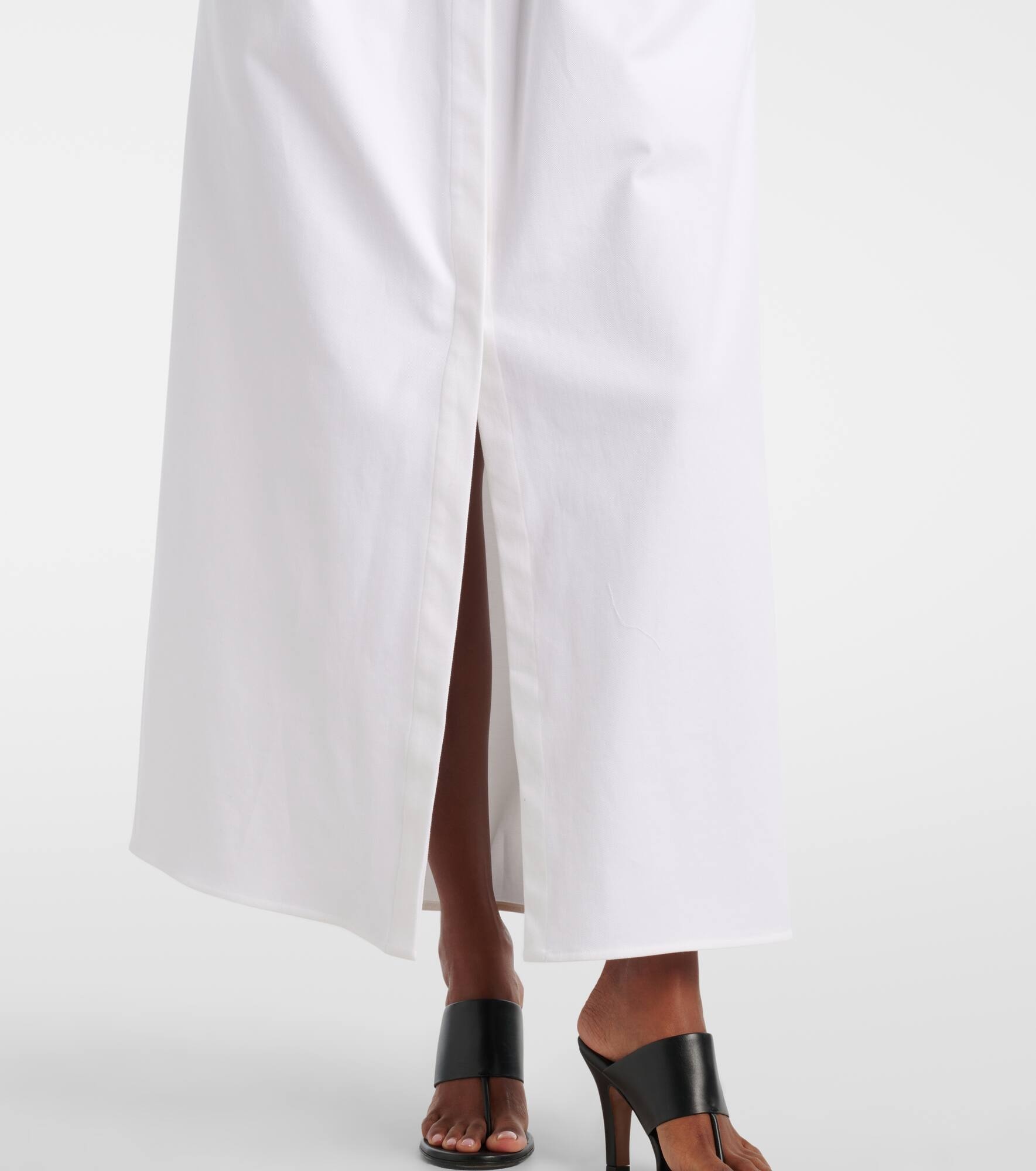Cotton-blend gabardine maxi skirt - 5