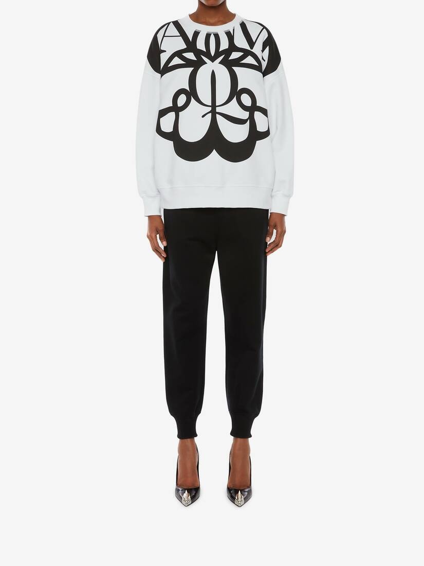 Exploded Seal Logo Sweatshirt in White - 2