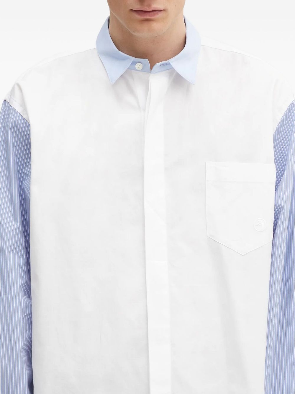 striped-panel shirt - 4