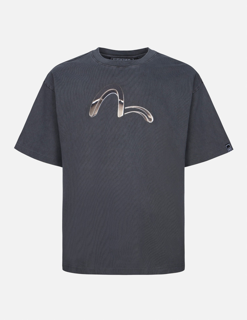 EVISU Metallic Logo Print Boxy Fit  T-shirt outlook