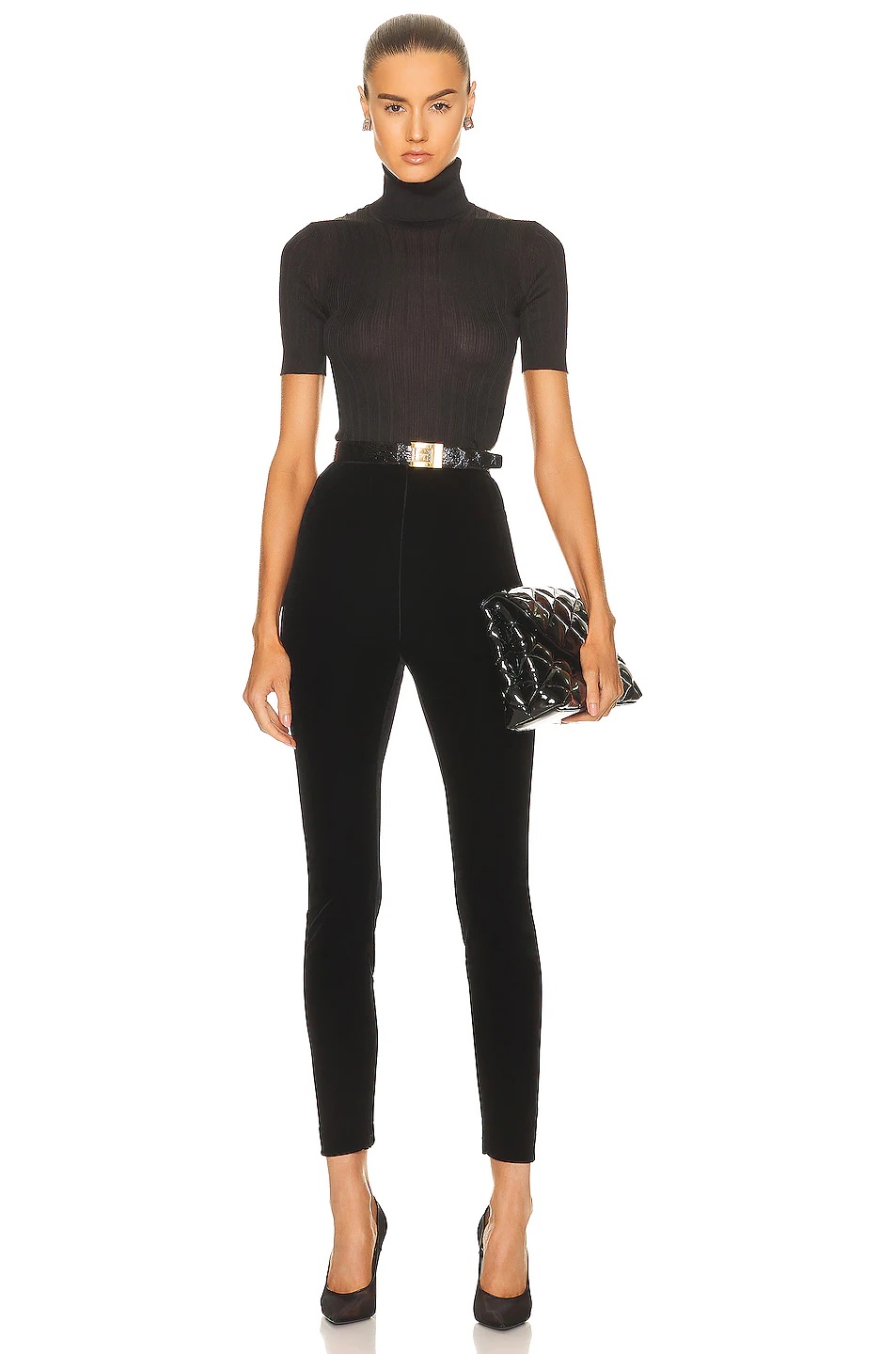 Short Sleeve Turtleneck Sweater - 5