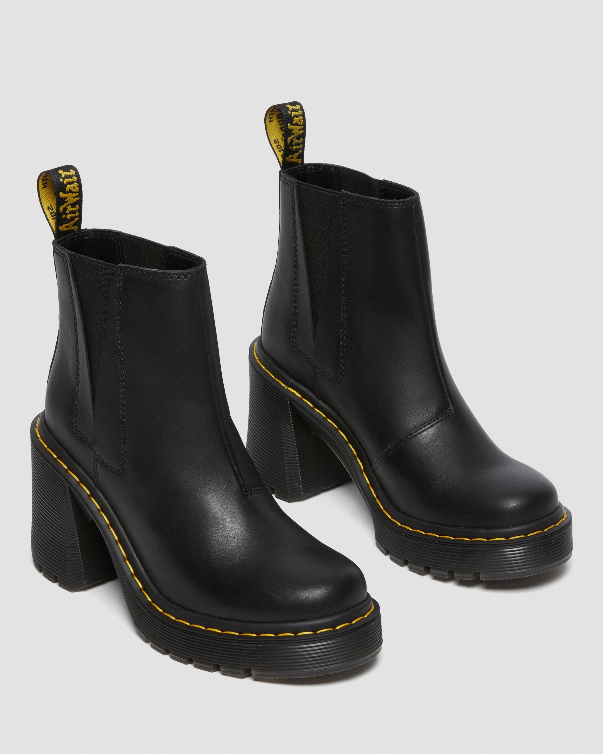 Spence Leather Flared Heel Chelsea Boots - 9